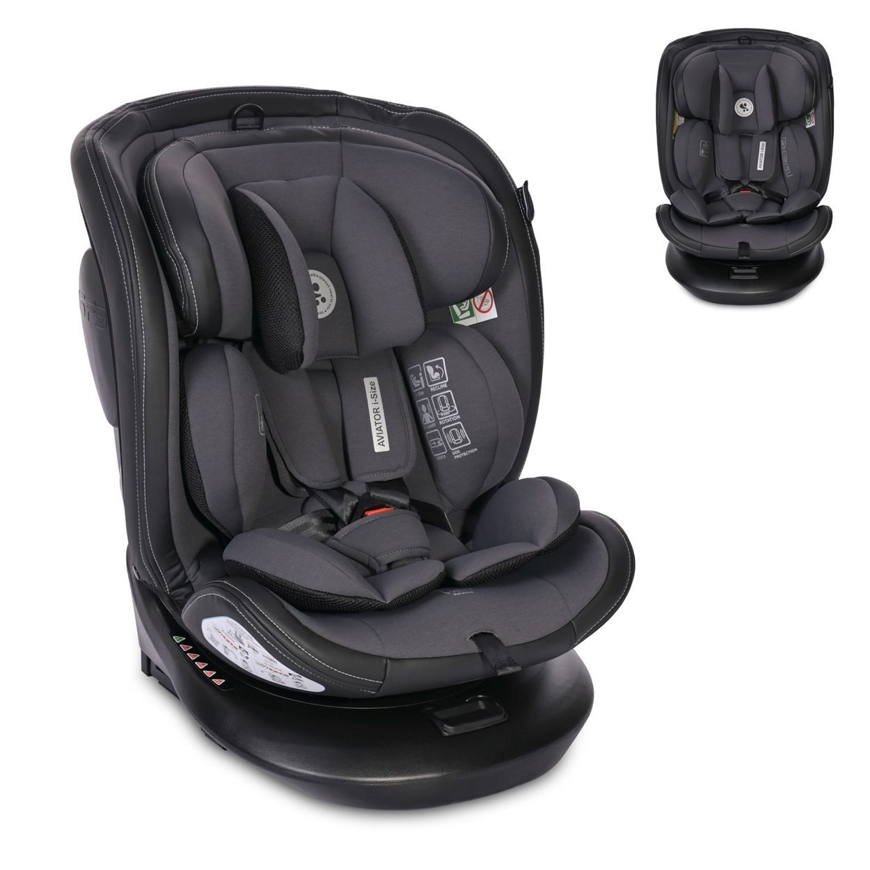 LORELLI Autokindersitz Aviator Isofix (40-150cm), ab: 0, bis: 12, 360° drehbar, verstellbar, i-Size, Polyester, Kunststoff, waschbar