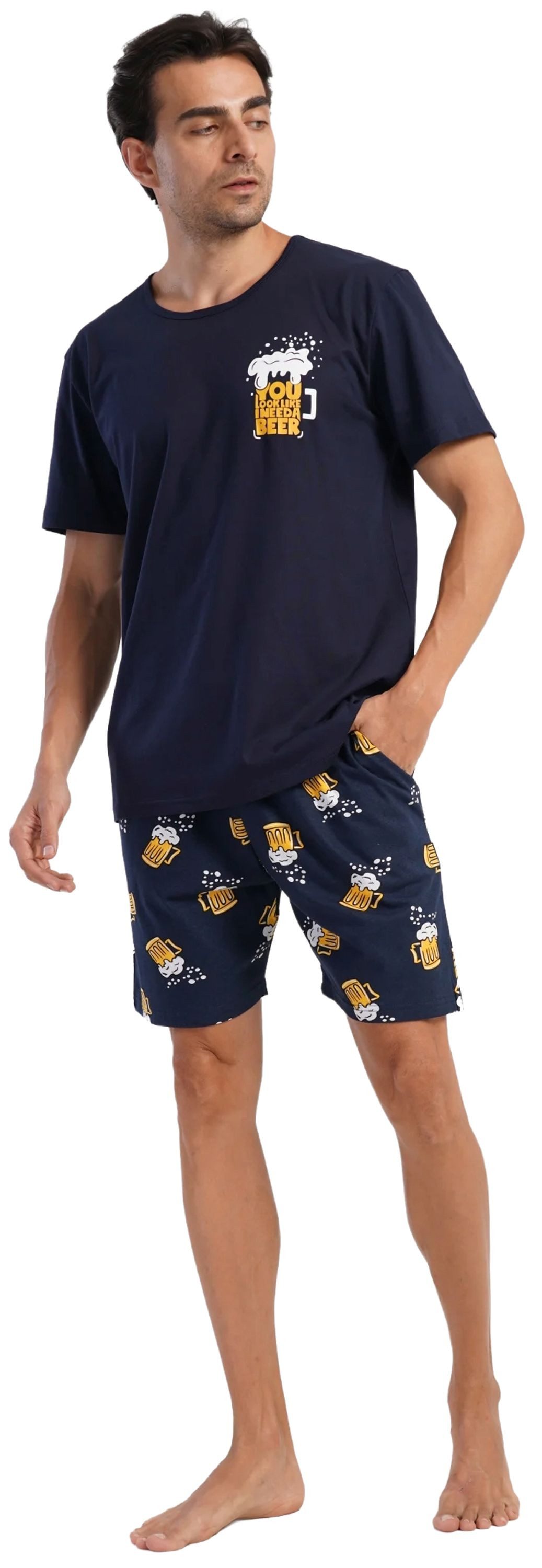 Vienetta Shorty Man (Set, 2 tlg., 2-teilig) Herren Pyjama kurz Shorty Kurza günstig online kaufen