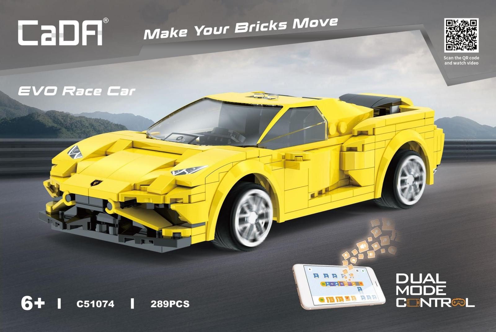 CaDA CaDA Race Car 1/20 (289 Teile) (neue Version) Konstruktionsspielsteine