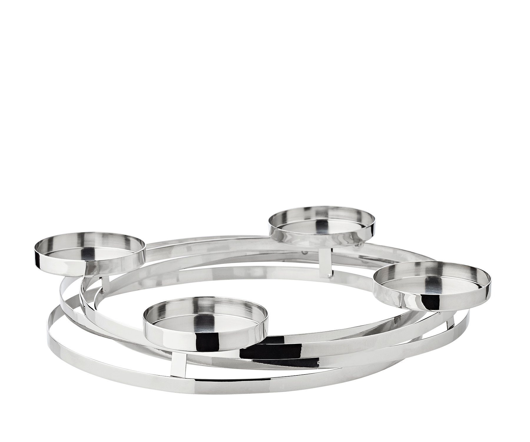 EDZARD Adventskranz Annabel, Silber-Optik, glänzend, vernickelt, Ø 34 cm