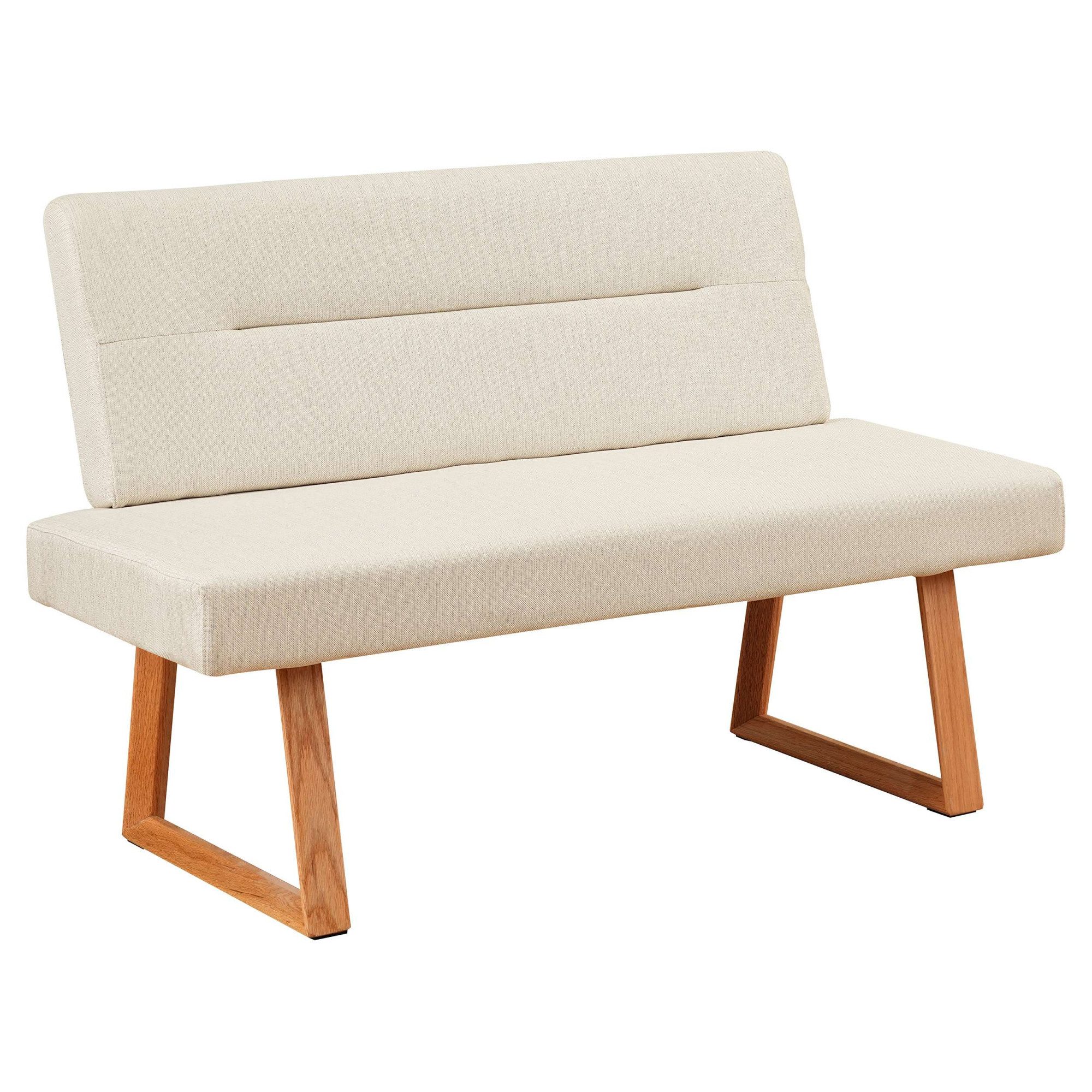 OTTO home Essbank Mellio, Beine aus massiver Eiche, pflegeleichtem Webstoff Bezug, Breite 140 cm