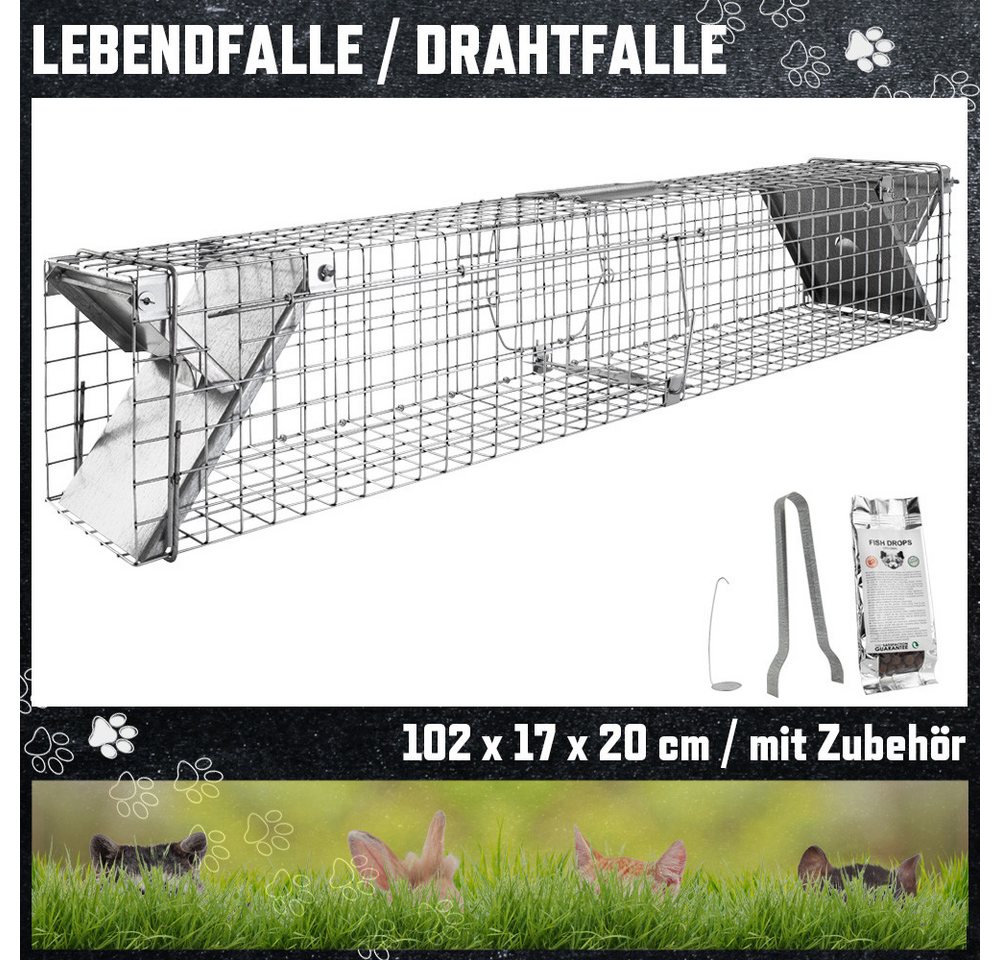 Thumbnail - Petigi Lebendfalle Tierfalle Lebendfalle Marderfalle Drahtfalle 102 x 17 x 20 cm Stable