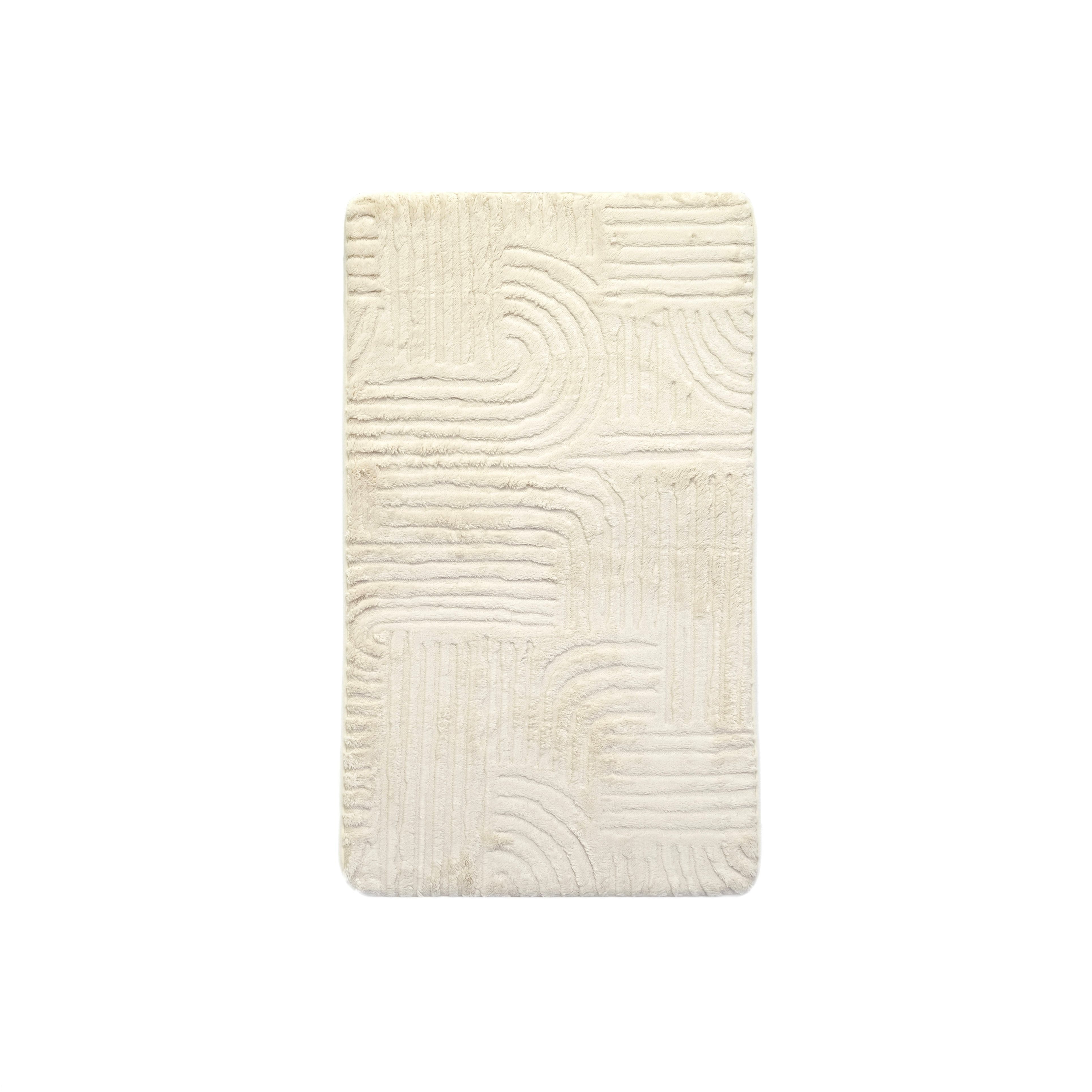 Almina Badematte WC-Set Elegance - 2-teiliges Badematten-Set, rutschfest & pflegeleicht, rutschhemmend beschichtet, 100% Polyester, Rechteckig, Teppich: 100 x 6 – Bild 3 von 5