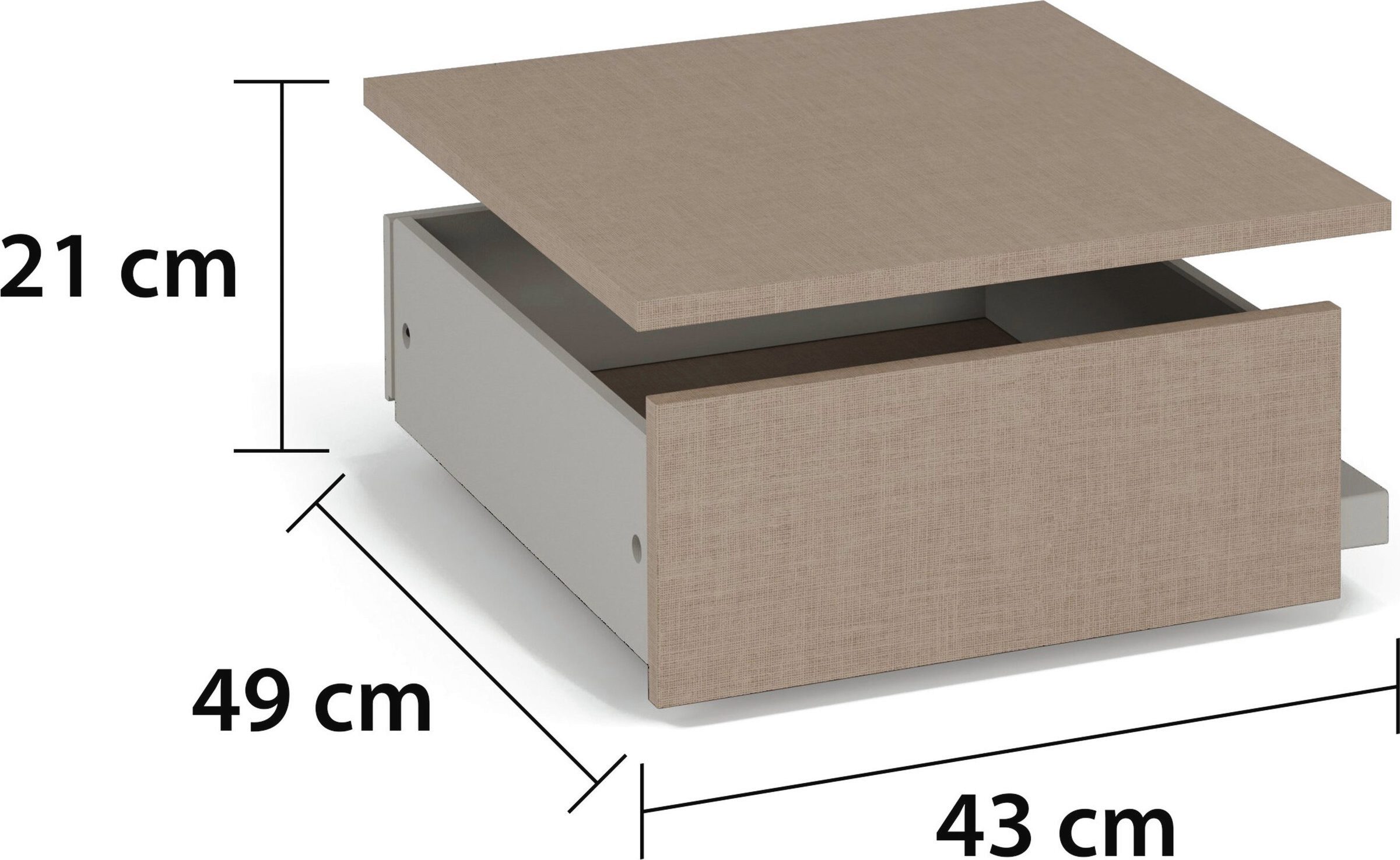 rauch Schubladeneinsatz Zubehör für rauch-ONE Schränke Kleiderschrank Garderobe, mit 1 Schublade, Tiefe, 49 cm, MADE IN GERMANY