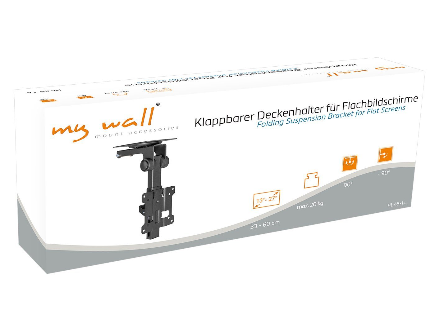 my wall HL45-1L Monitor-Halterung, Klappbarer Flachbildschirme) 1-teilig, 27 Packung, Deckenhalter Zoll, (bis für