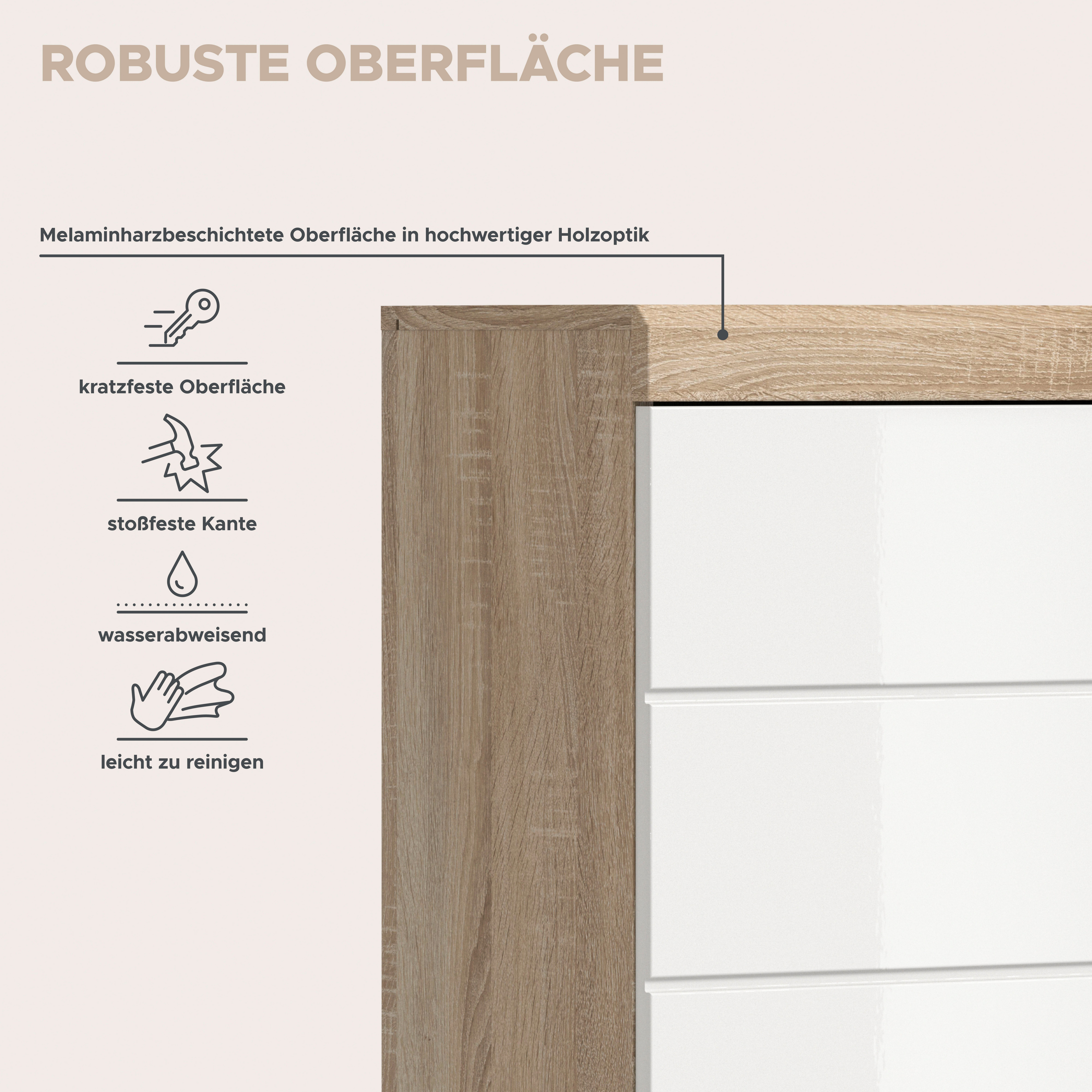 welltime Waschmaschinenumbauschrank SIENA, Breite 63cm, für Waschmaschine & Trockner, 2 Türen, MDF-Front (TOPSELLER) in verschiedenen Farben, Überbauschrank, Um – Bild 5 von 5