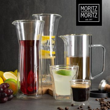 Moritz & Moritz Karaffe Glaskaraffe, (900ml, 1-tlg), Doppelwandige Teekanne