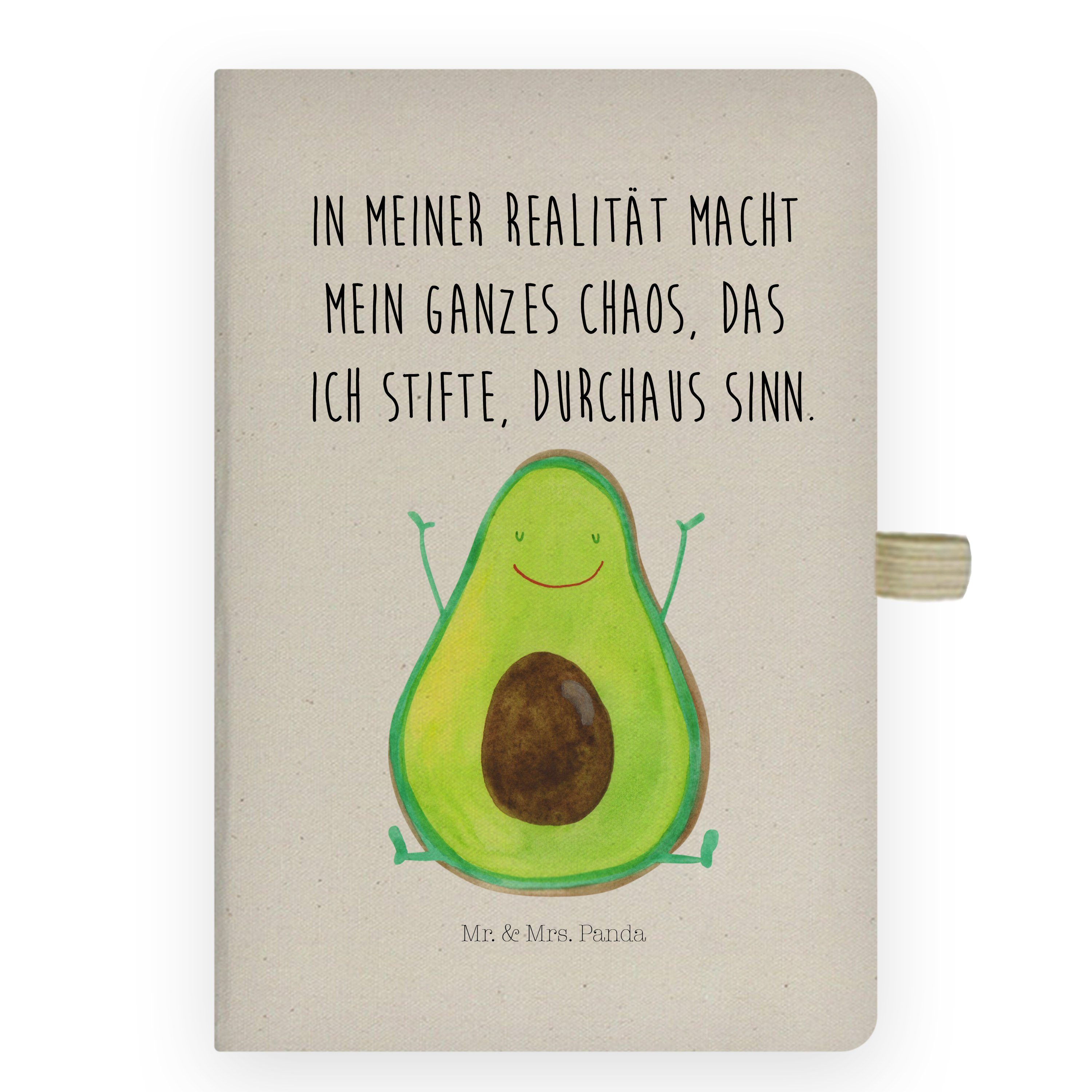 Mr. & Mrs. Panda Notizbuch Avocado Happy - Transparent - Geschenk, Schreibbuch, Gesund, Kladde, Mr. & Mrs. Panda