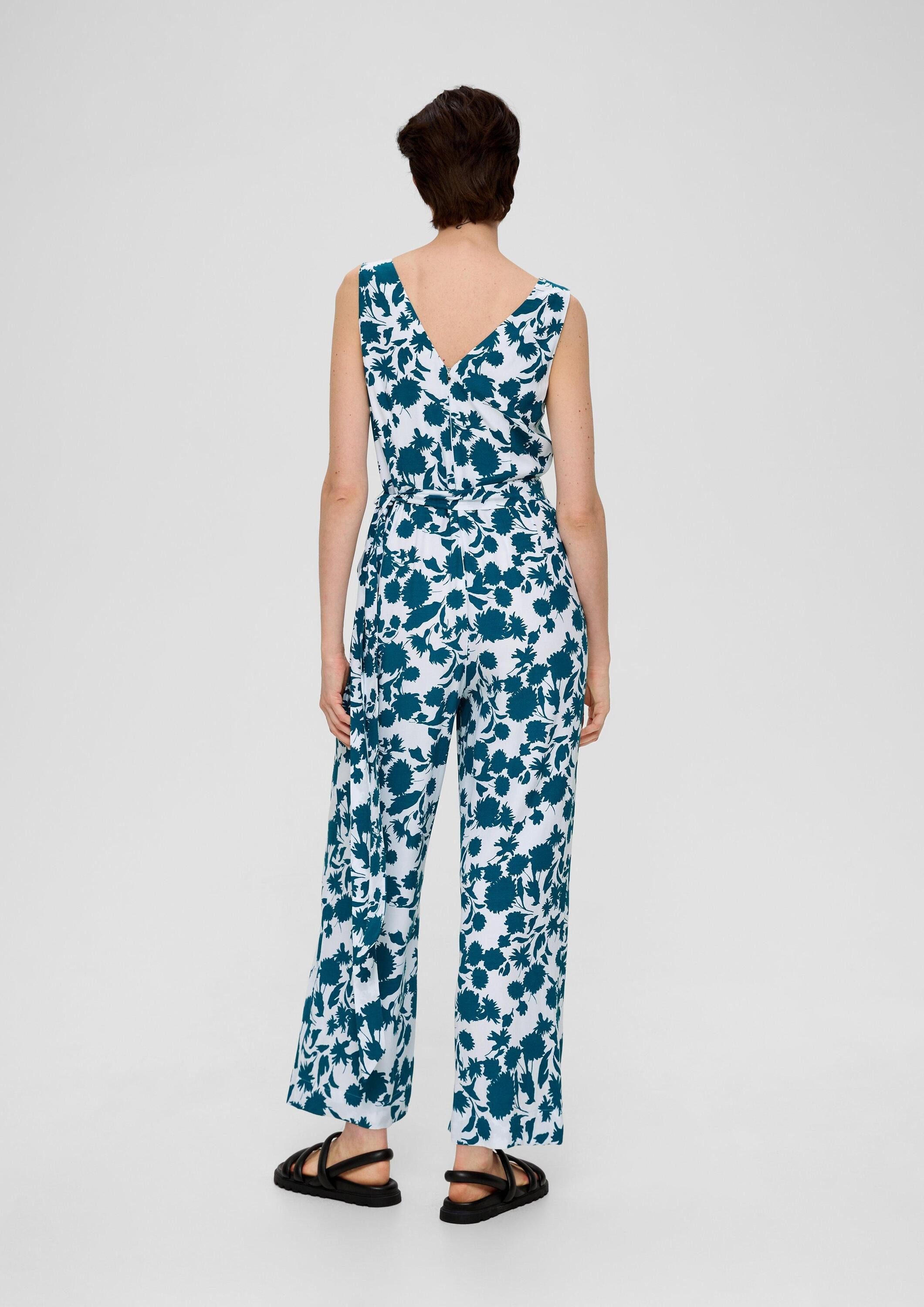 s.Oliver Jumpsuit Overall Viskose-Jumpsuit mit Taillengürtel