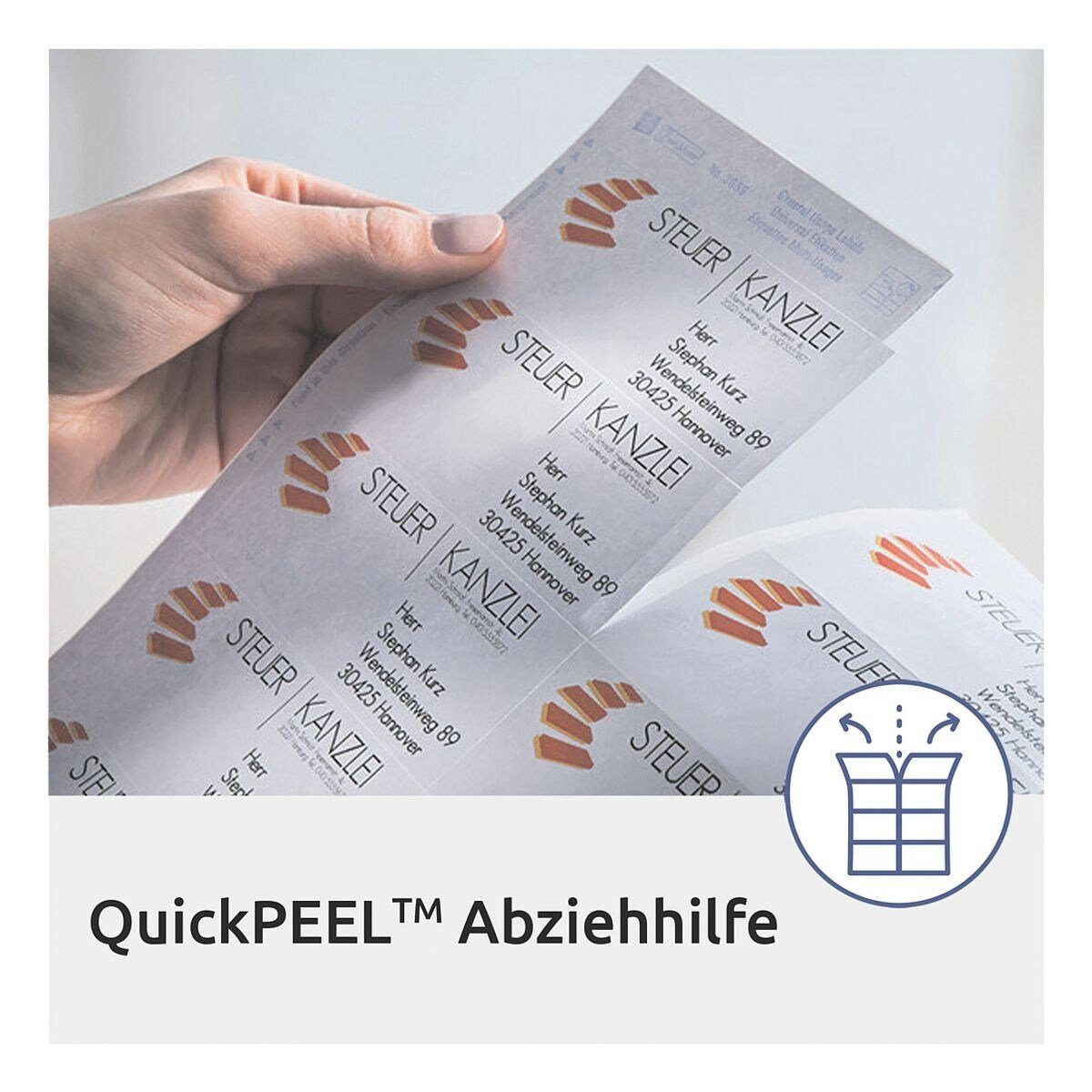 Avery Zweckform Etiketten 3657, 4000 Stück, Absender (48,5x25,4 mm), selbstklebend, mit Abziehhilfe