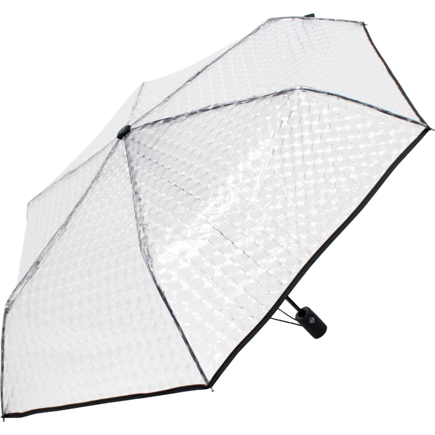 iX-brella Taschenregenschirm Minischirm Transparent Automatik mit Lens-Effekt, Lens-Effekt