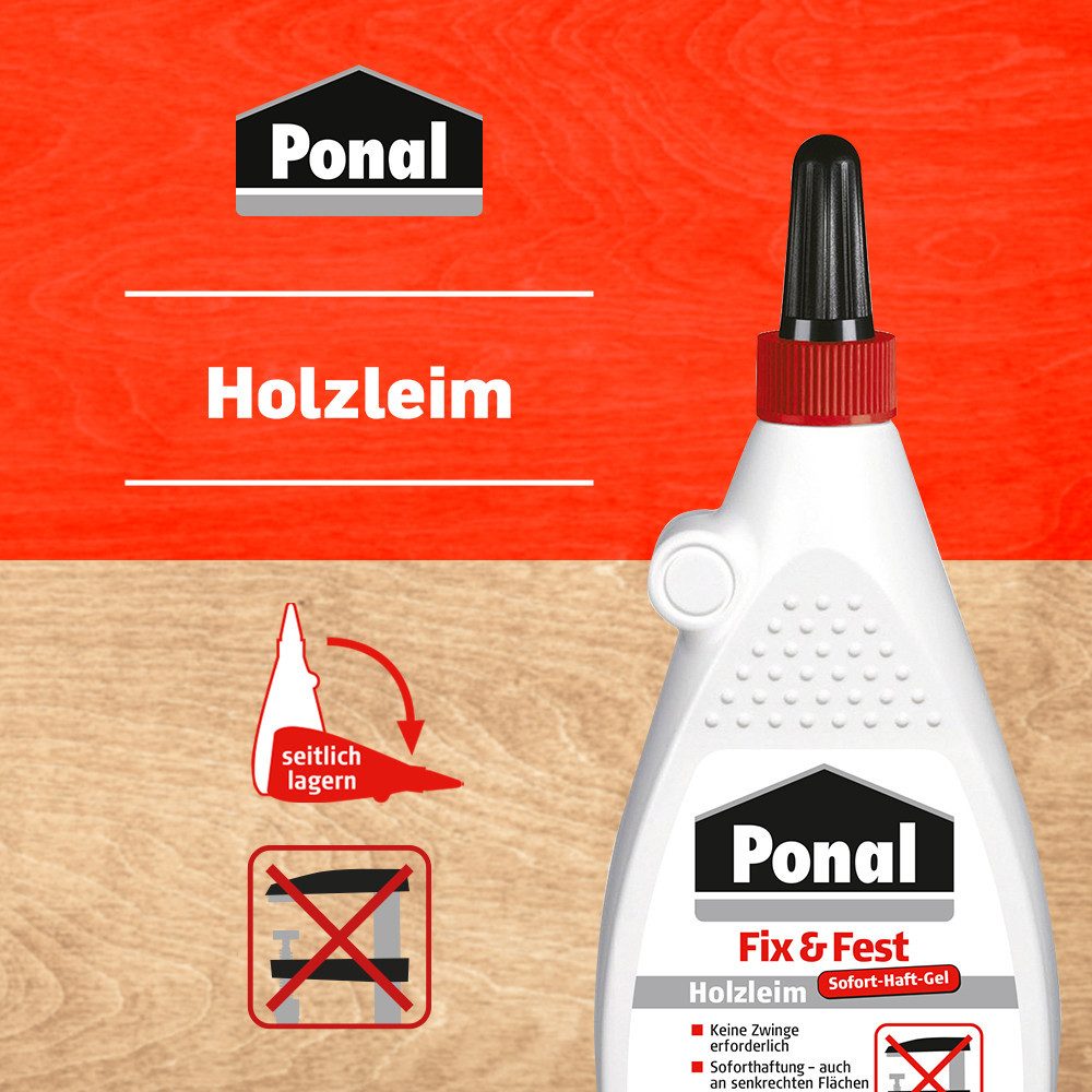 Ponal Umleimer Ponal Holzleim Fix & Fest 500 g Flasche, trocknet – Bild 3 von 4