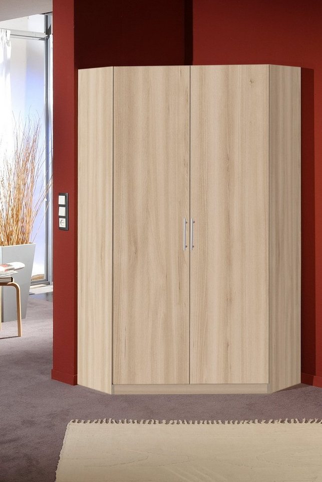 möbelando Eckschrank Runner (B/H/T: 95x198x95 cm) in Edelbuche-Nachbildung  mit 2 Türen und 8 Einlegeböden, Artikel wird zerlegt mit Aufbauanleitung  geliefert