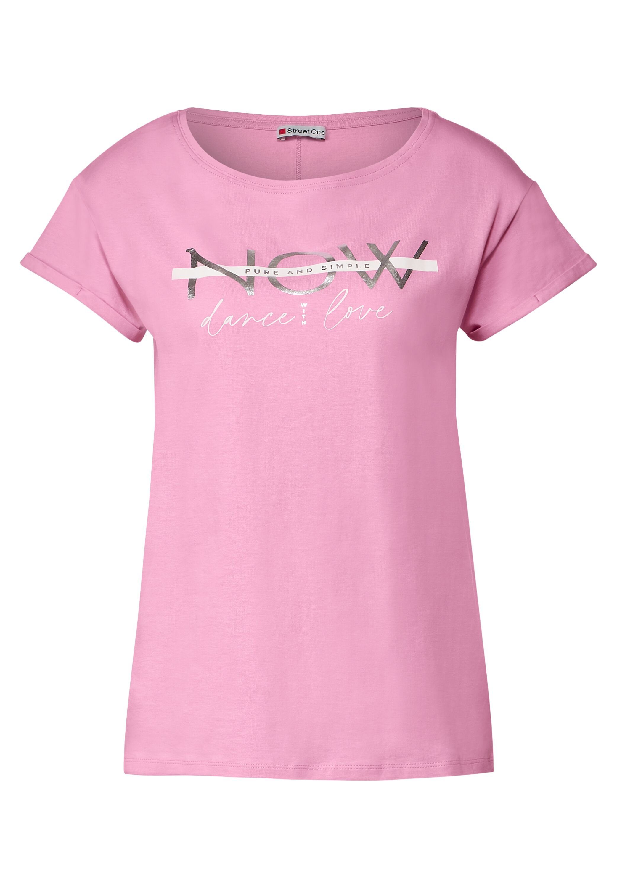 STREET ONE T-Shirt aus rose Baumwolle wild reiner
