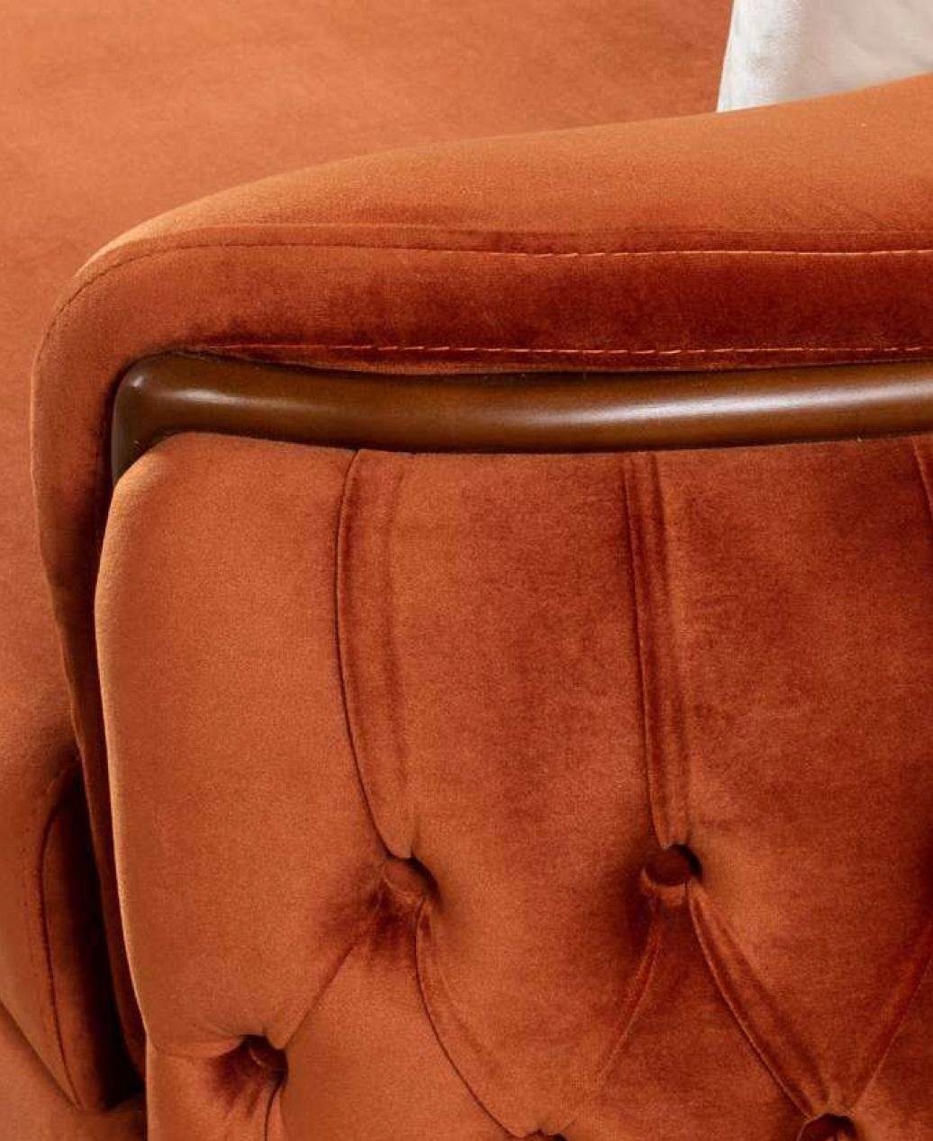 Möbel Modern Sofa Dreisitzer Sitzer JVmoebel Luxus 3 Design Braun Stoff 3-Sitzer