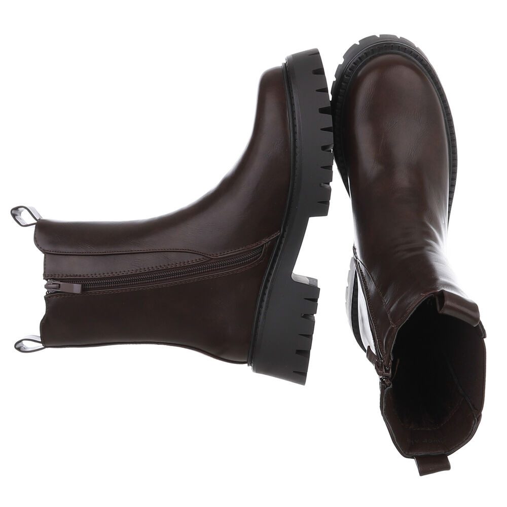 Ital-Design Stylische Chelsea-Boots mit Profilsohle für Damen Plateaustiefe günstig online kaufen