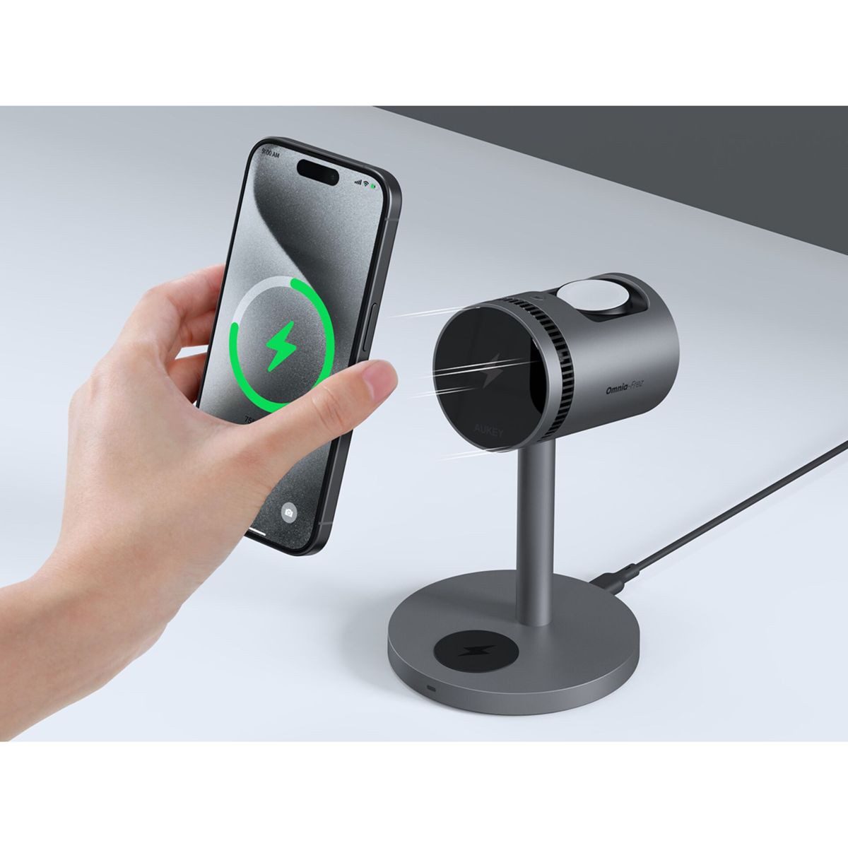 AUKEY MagFusion Pro 3-in-1 MagSafe Wireless Charging Induktions-Ladegerät