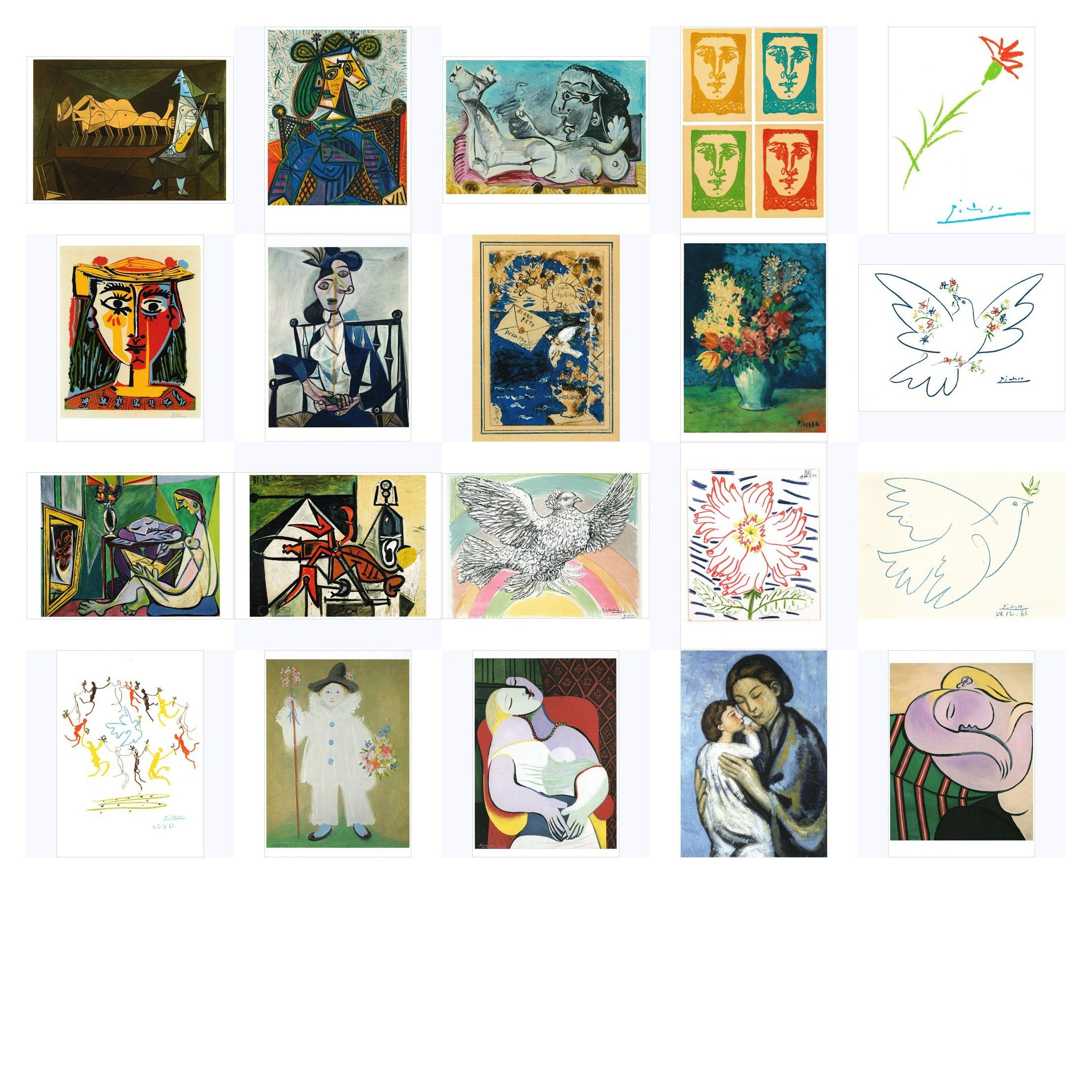 postkarten-universum.de Postkarte Kunstkarten-Topseller-Set Pablo Picasso