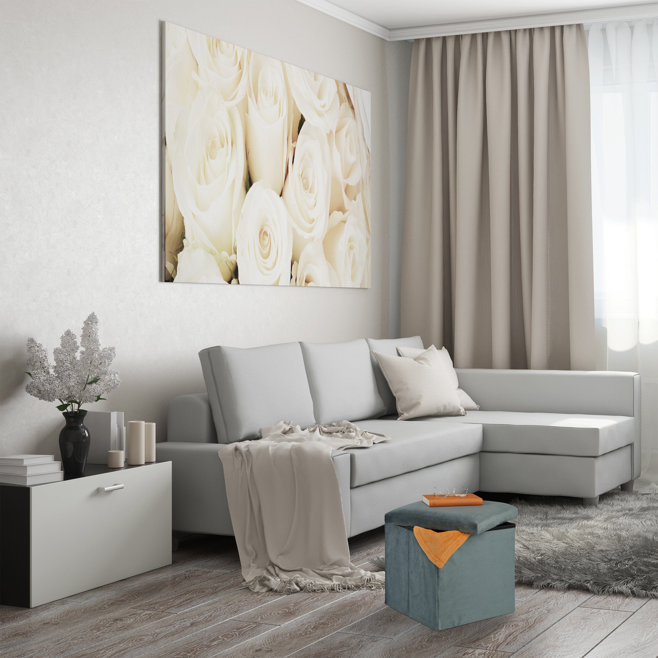 relaxdays Stauraumhocker Sitzhocker mit Stauraum, Dunkelgrau günstig online kaufen