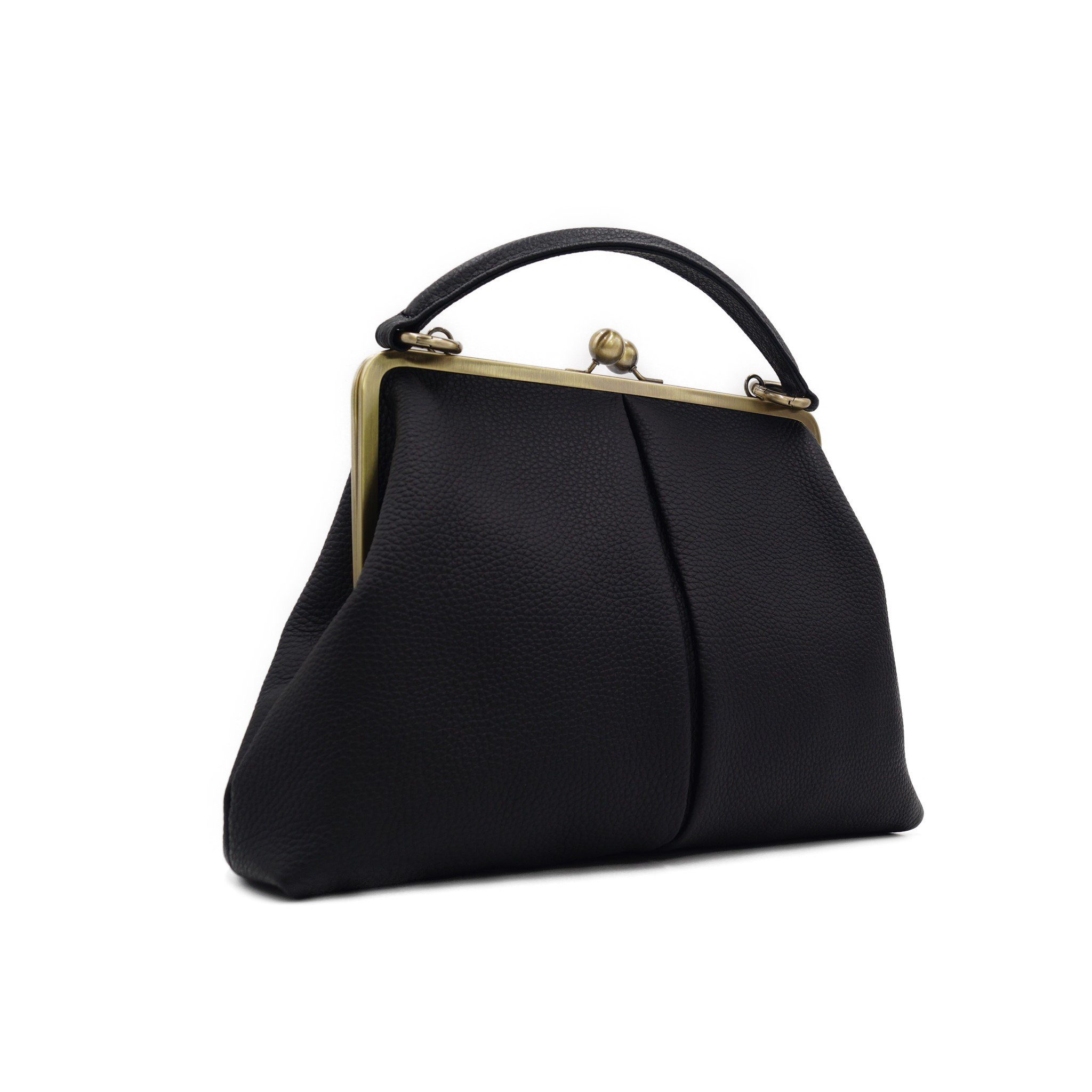 Taschenkinder Henkeltasche Vintage Leder Handtasche "Olivia", Echtes Leder, Tasche im Vintage Stil und mit Bügelverschluss