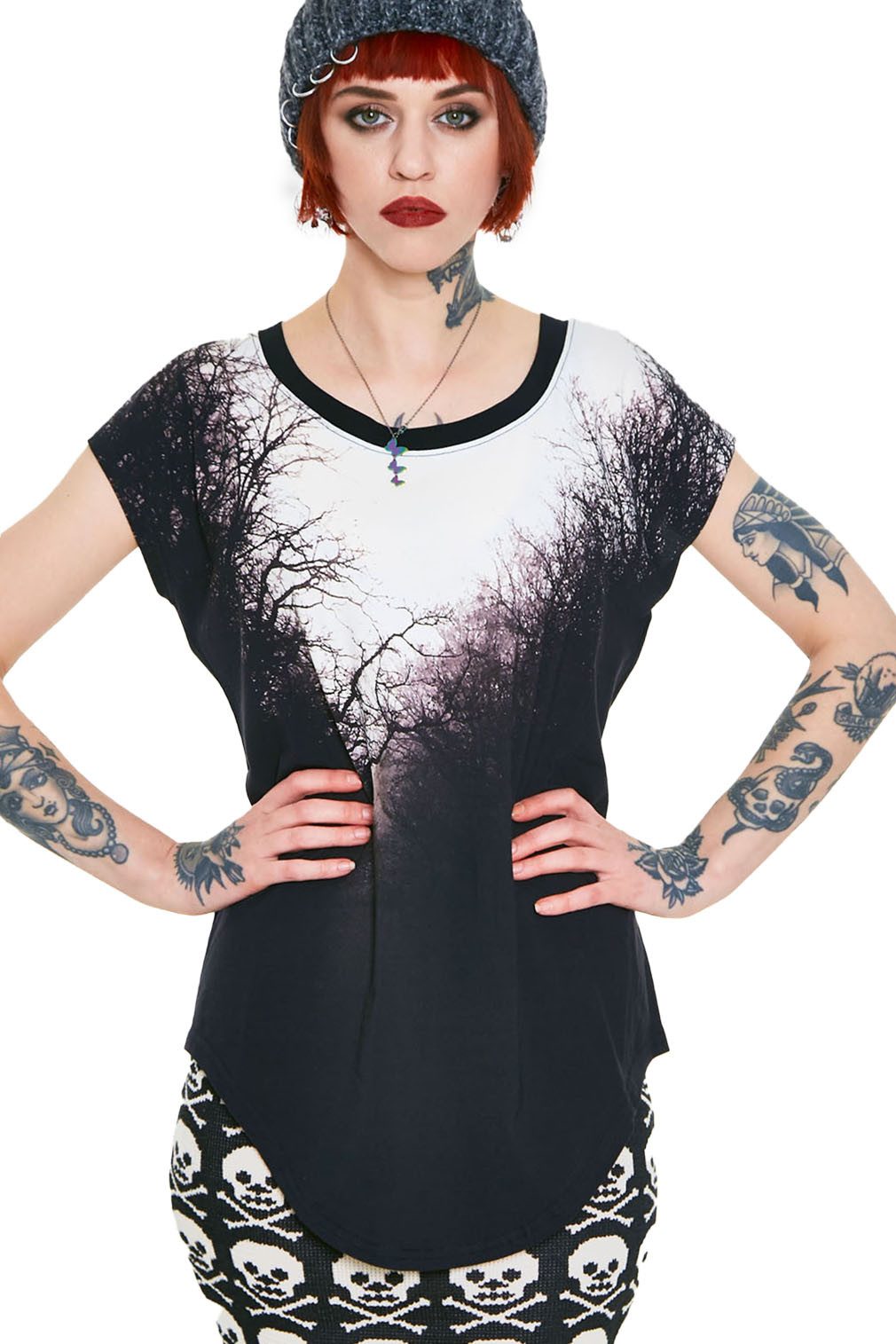 Jawbreaker Longtop Spooky Woods Baggy Top Gothic Goth Grufti Oversized Wald Düster