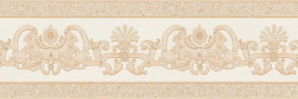 A.S. Création Bordüre Only Borders, leicht strukturiert, Barock, gemustert, ornamental, Tapete Bordüre Borte Wohnzimmer Schlafzimmer Küche Flur Design Optik
