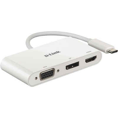 D-Link Laptop-Dockingstation 3‑In‑1 USB‑C Video Adapter mit HDMI & DisplayPort