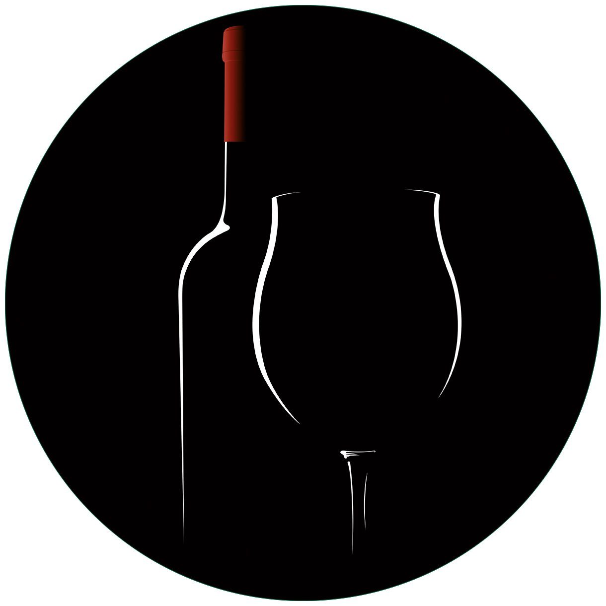 Wallario Glasbild, Rotwein bei Nacht, in günstig online kaufen