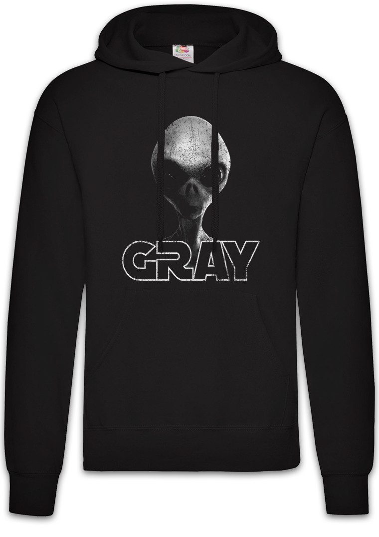 Hoodie Gray Alien Invader II Herren Hoodie Grey UFO Vril Flugscheibe Haunebu
