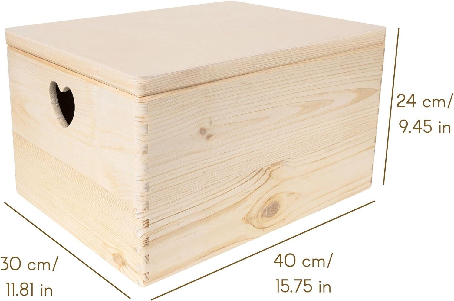 Creative Deco Aufbewahrungsbox Holzkiste mit Deckel günstig online kaufen