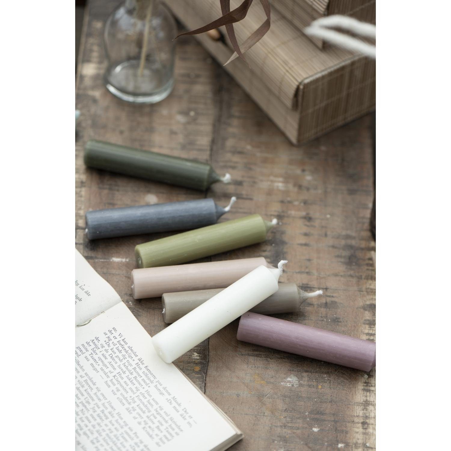 Ib Laursen Tafelkerze Ib Laursen Stabkerze Rustikal Moosgrün günstig online kaufen