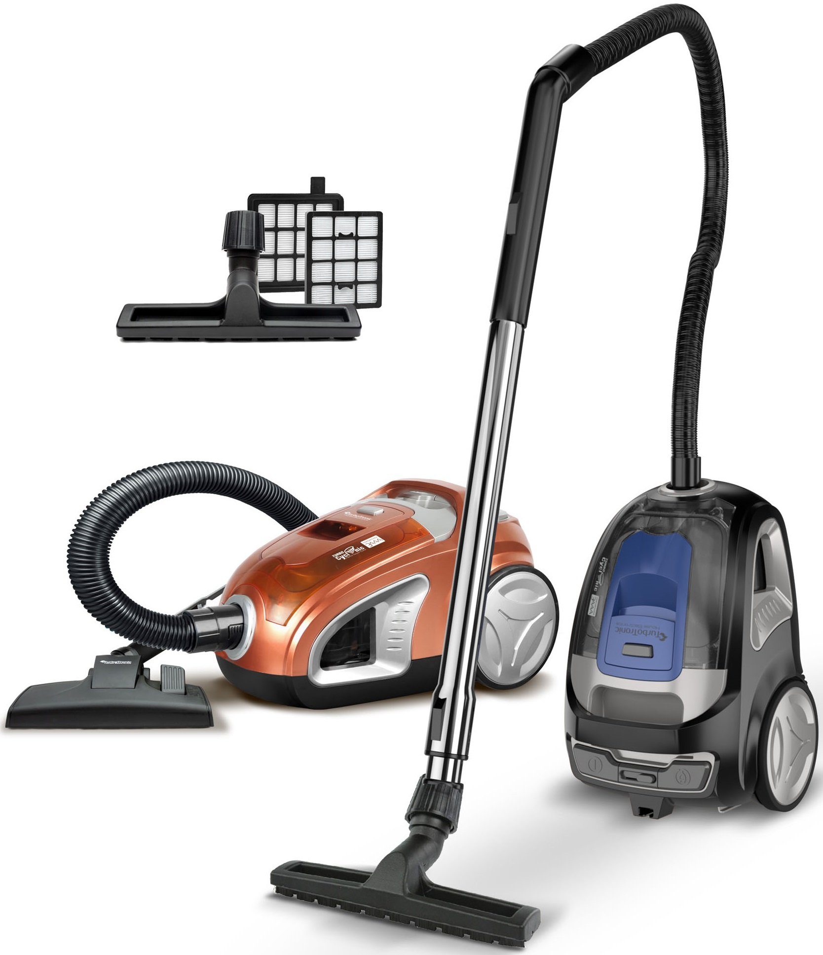 TurboTronic by Z-Line Bodenstaubsauger Multi-Zyklon Staubsauger, beutellos, 2x Hepa Filte, 900 W, beutellos, 22 kPa Saugkraft (extrem), mit Hocheffizienzmotor, 2x Filterset, beutelloser Bodenstaubsauger