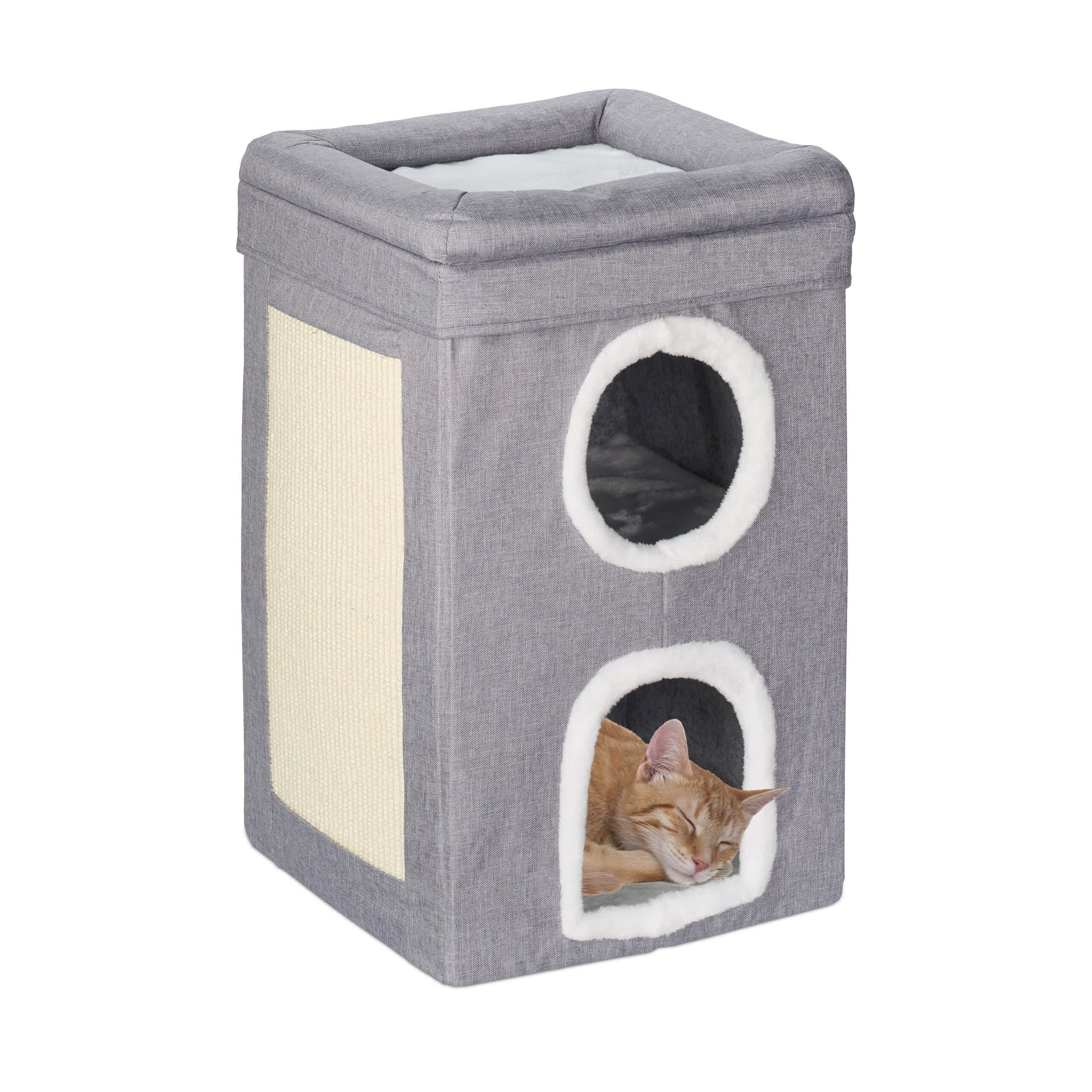 relaxdays Katzenzelt Katzenhöhle 3 Ebenen