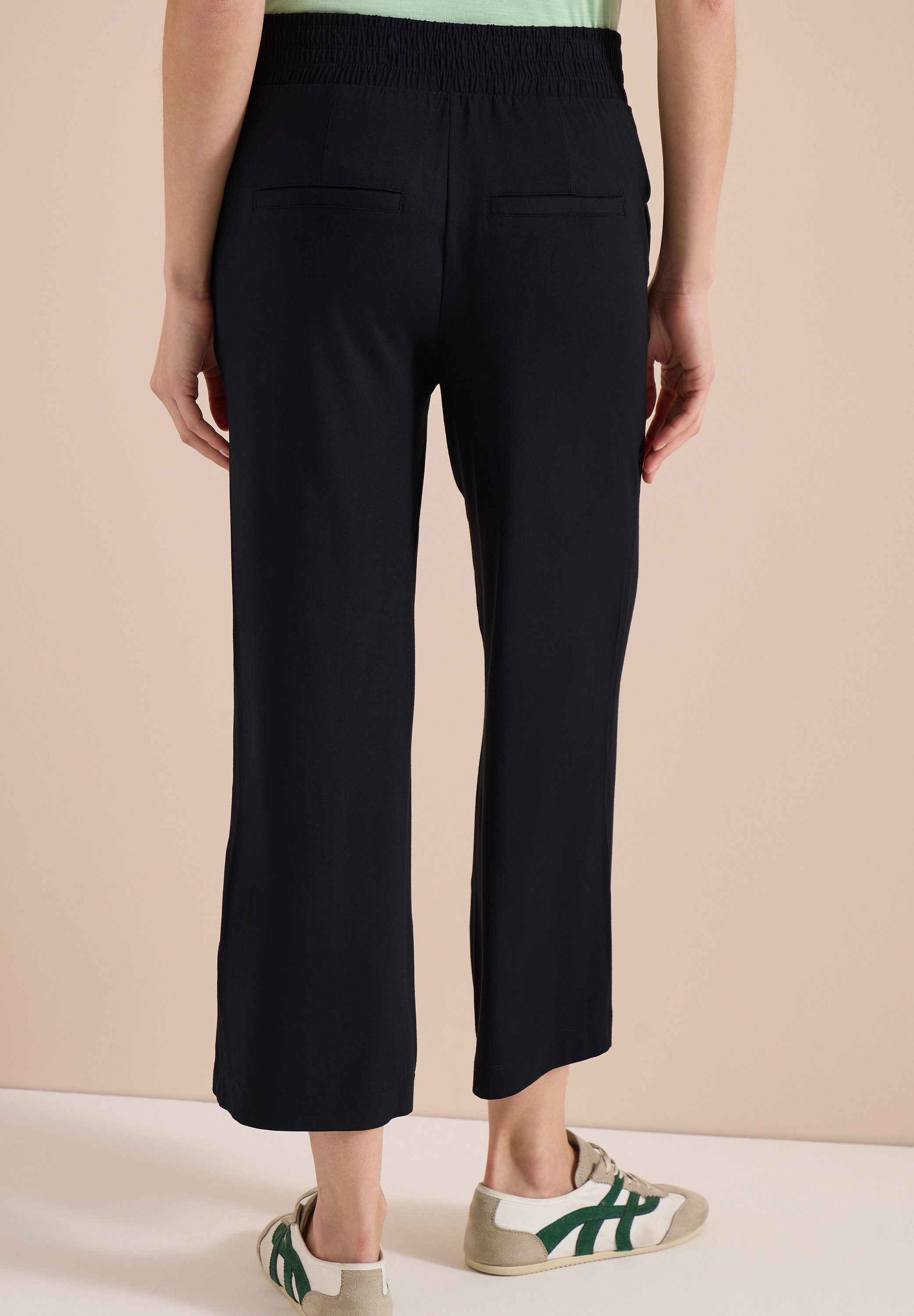 CECIL Jerseyhose Style Neele mit elastischem Schlupfbund, High-Waist, Wide Leg