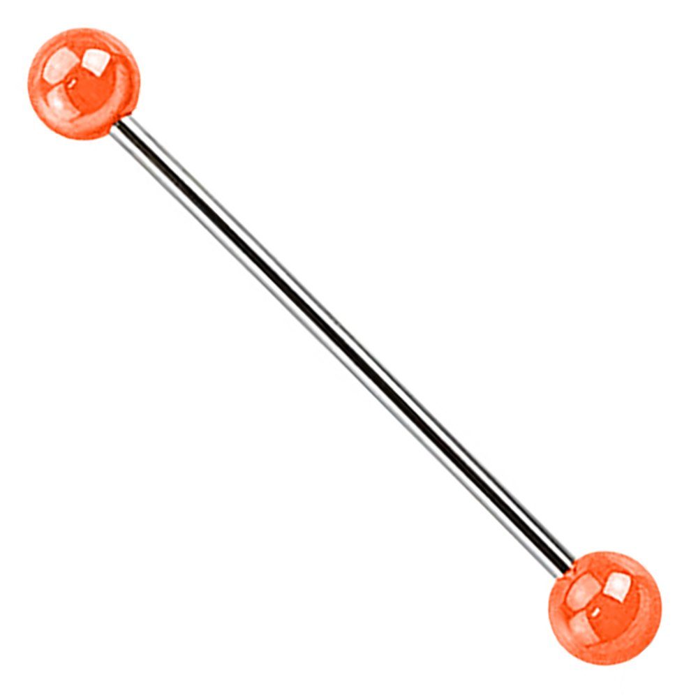 Barbell Piercing Metallic Ohr Ohrpiercing Industrial Industrial Intim Orange Taffstyle Tragus Hantel Piercing-Set Helix Brust, Cartilage Kugeln Stab