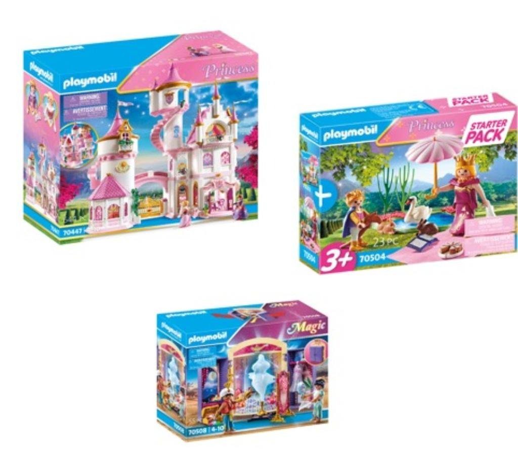 Playmobil® Konstruktions-Spielset 3er Set: 70447 Großes  Prinzessinnenschloss + 70504