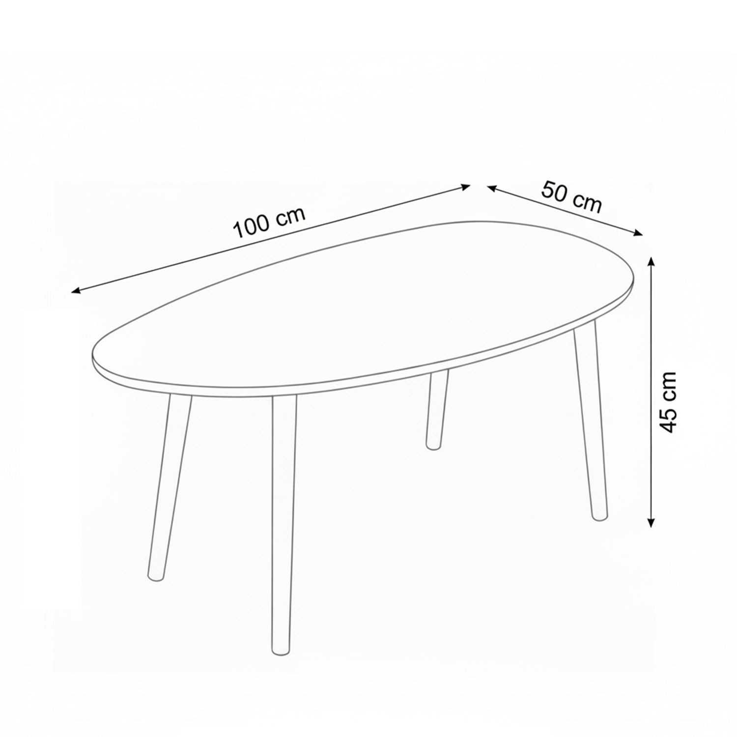 Skye Decor Couchtisch Nora (1-St., 1 Tisch), MDF mit Holzbeinen