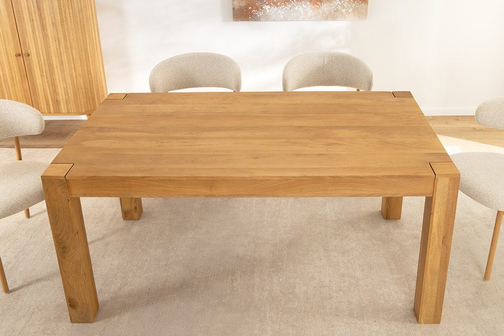 riess-ambiente Esstisch MAKASSAR 160cm natur - Mangoholz, cream finish, lackiert, rechteckig, Massivholztisch mit einzigartiger Maserung für bis zu 6 Personen