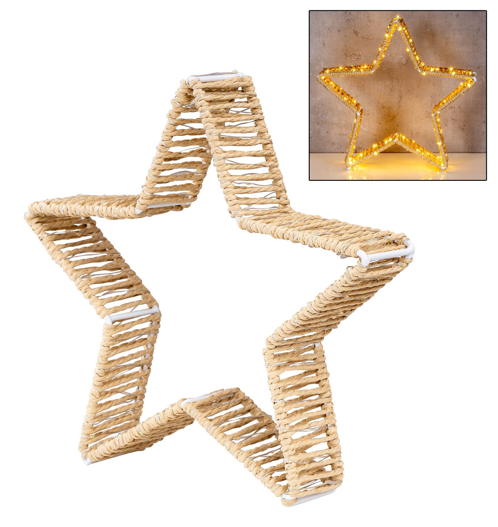 Levandeo® LED Stern, LED Dekoleuchte Stern H27cm Leuchtstern Weihnachten Weihnachtsdeko