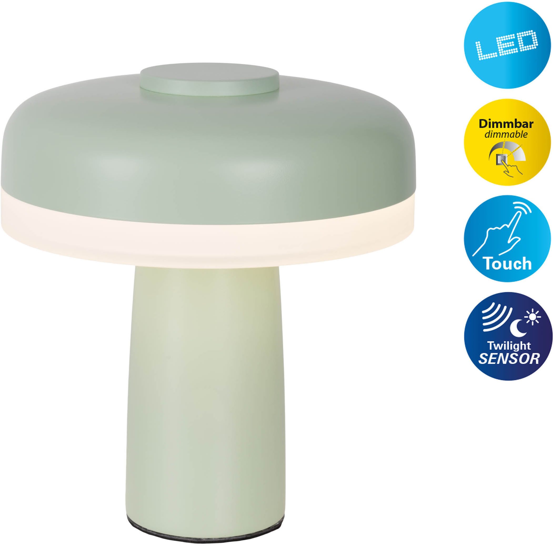 näve LED Tischleuchte Pilu, Dimmfunktion, USB-Ladefunktion, LED wechselbar, günstig online kaufen