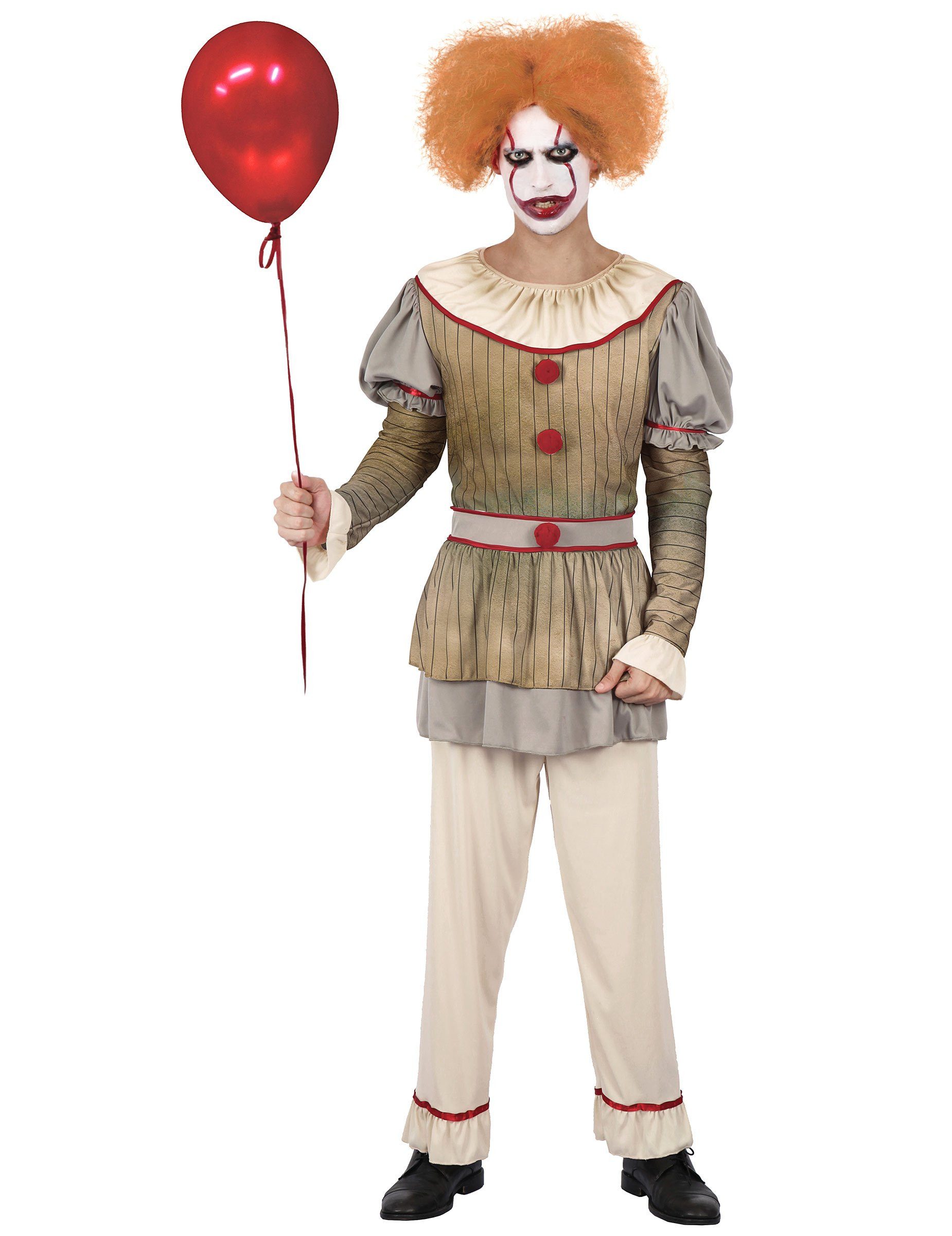JADEO Clown-Kostüm Gruseliges Horror-Clown-Kostüm für Herren gold-grau-beige