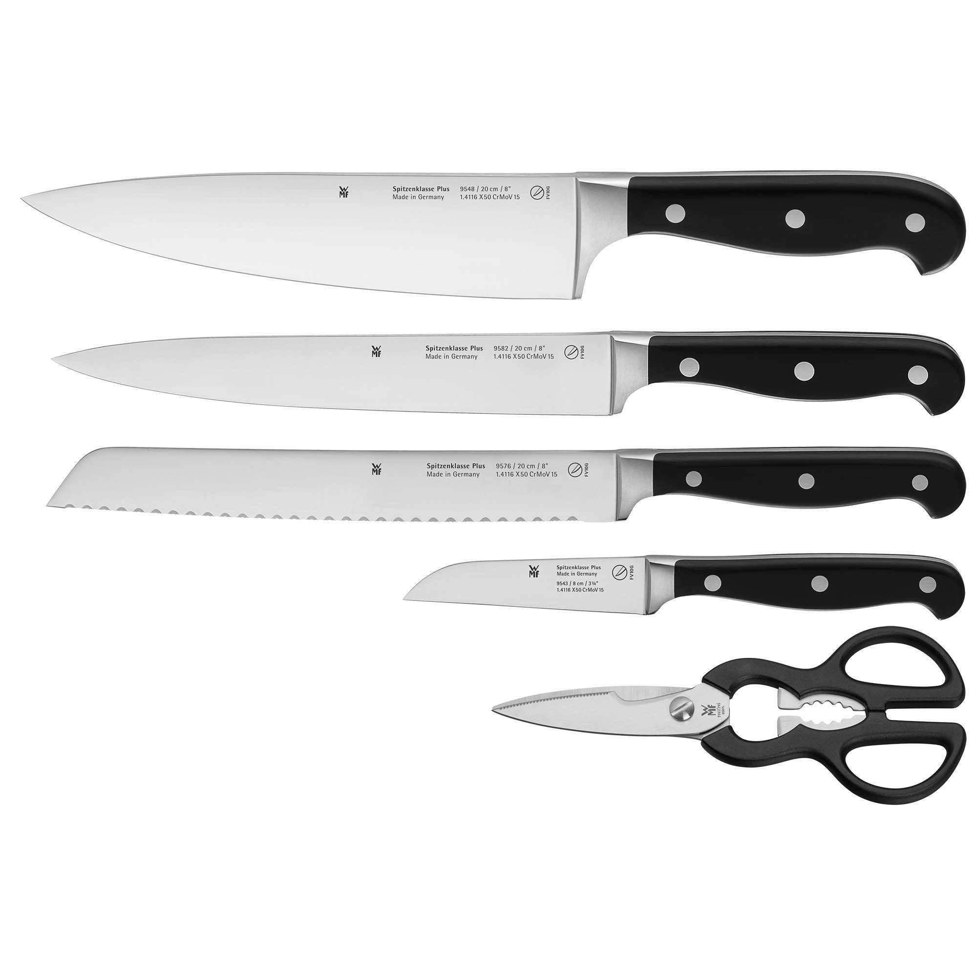 6-teilig Messer-Vorteils-Set mit WMF SPITZENKLASSE WMF FlexTec Kochtopf PLUS