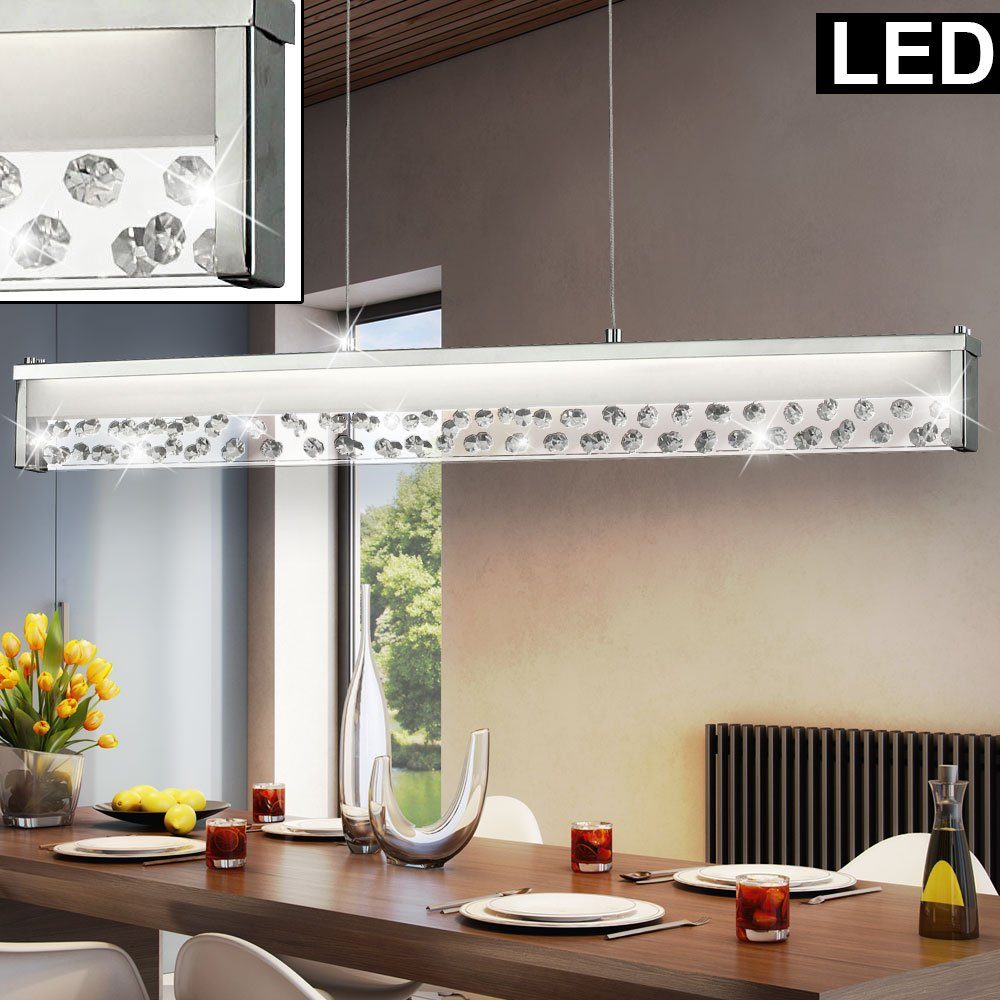 Design LED Decken Pendel Hänge Lampe Leuchte Chrom Beleuchtung Küche Ess Zimmer
