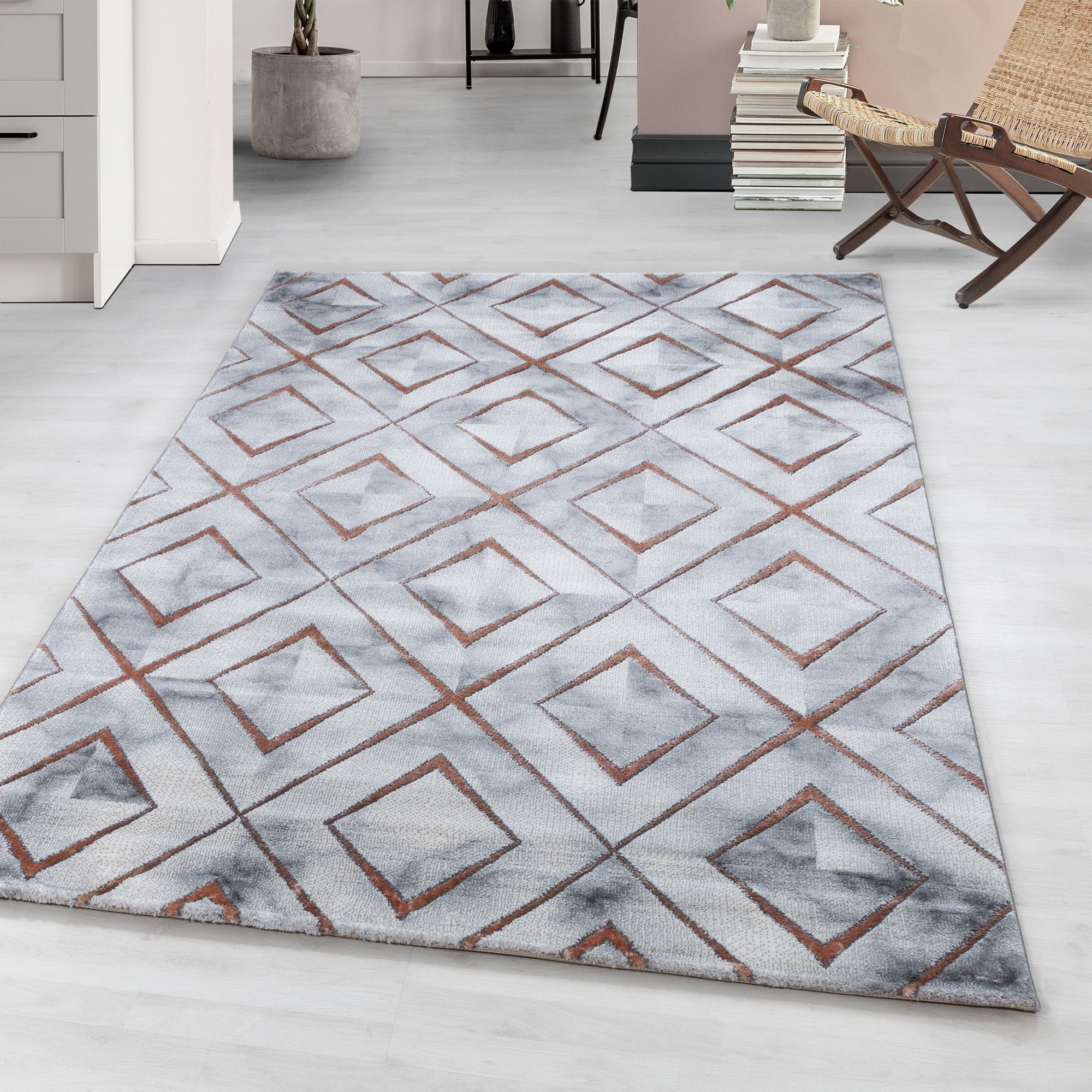 Teppich Marmor Design, Teppium, Läufer, Höhe: 12 mm, Teppich Wohnzimmer