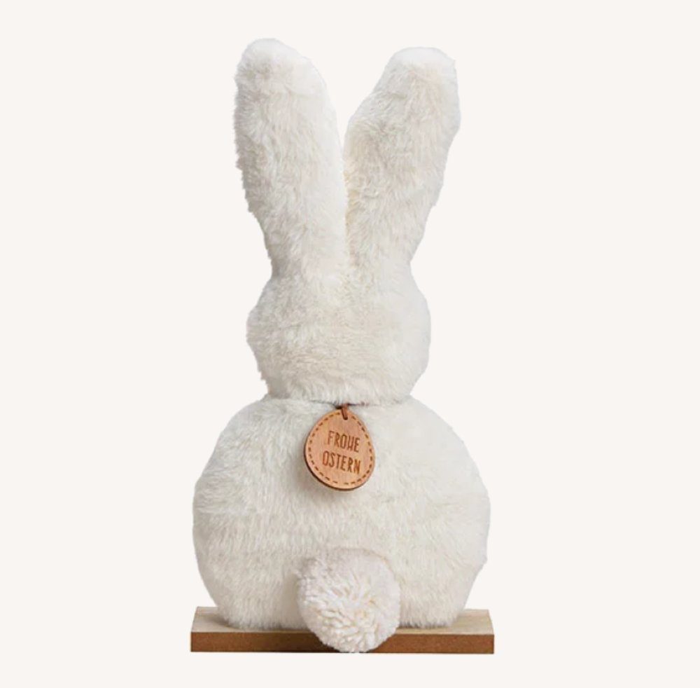 Osterhase Deko Hase Plüsch Weiß Stehend Modern 23 cm, Plüsch