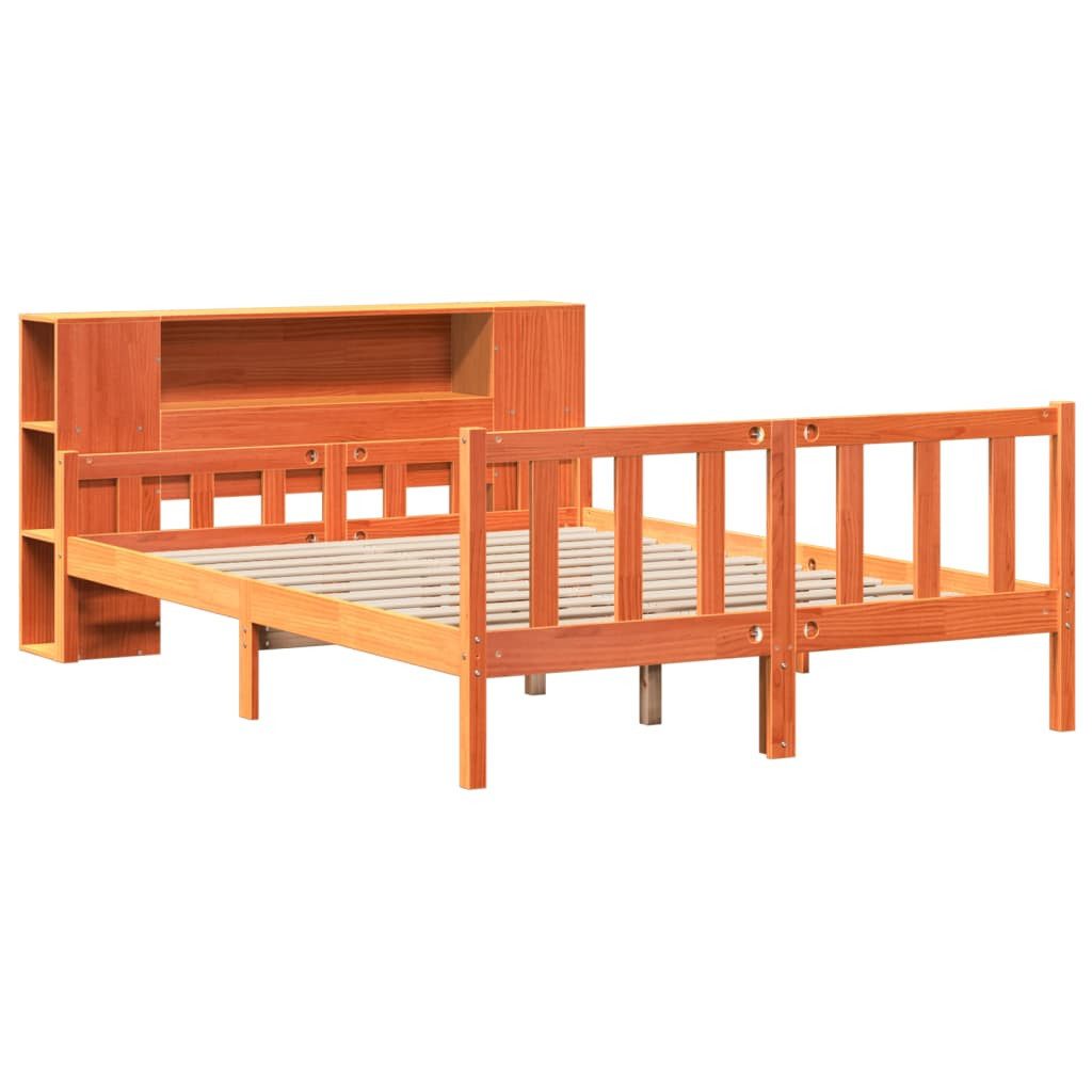 Bett Massivholzbett ohne Matratze Wachsbraun 150x200 cm Massivholz