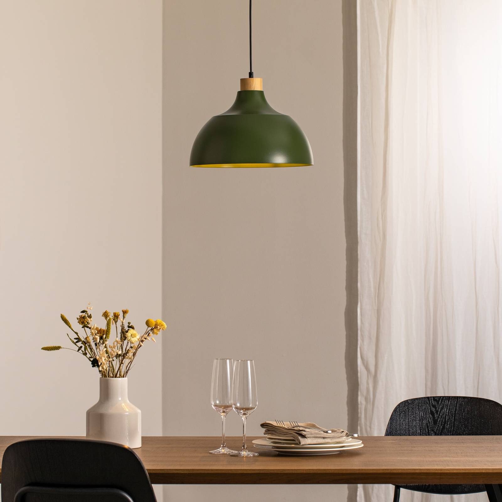 Envostar Hängeleuchte Kaitt, Metall, Grün IP20, 1 x 15 W LED günstig online kaufen