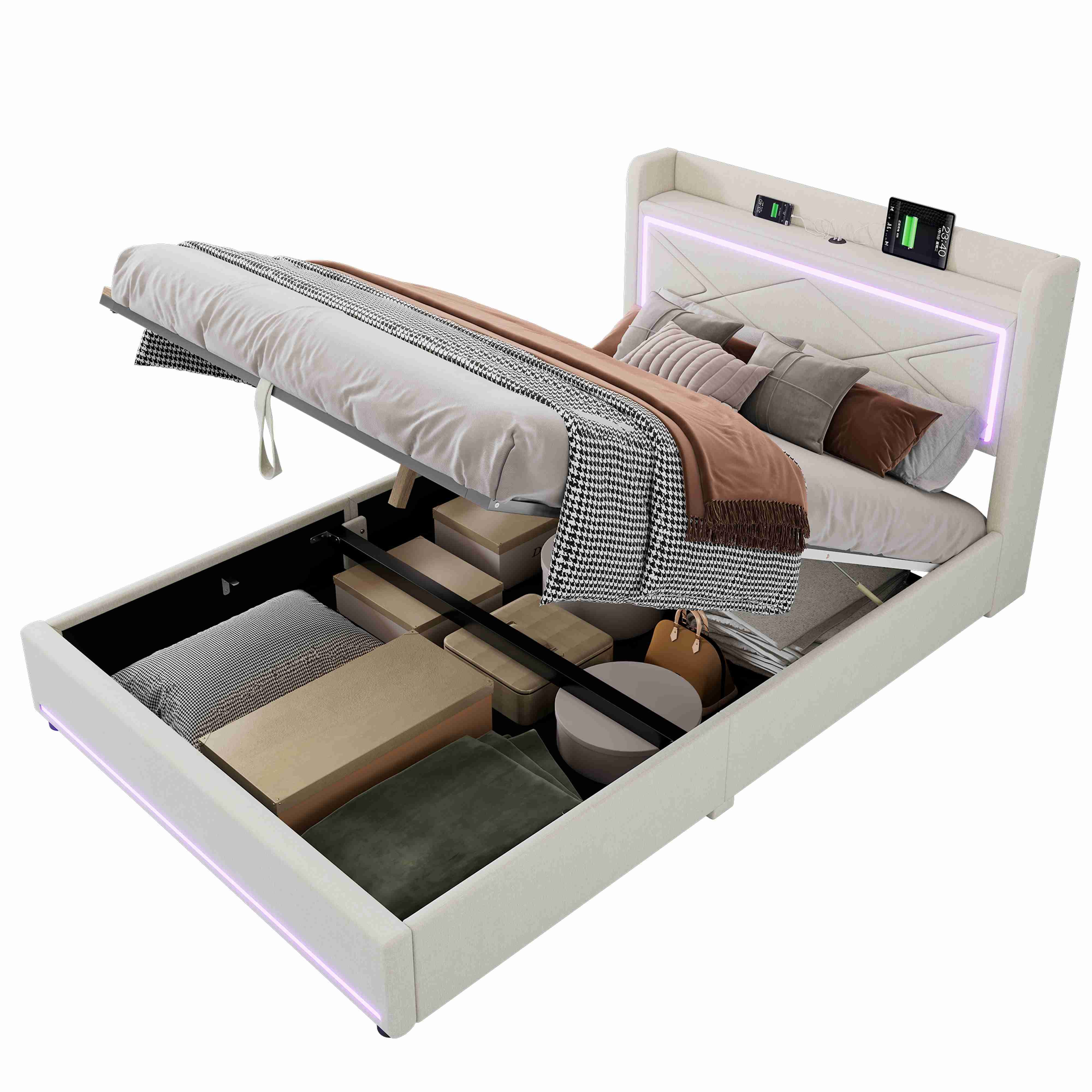 BlingBin Polsterbett Flaches Bett Doopelbett mit günstig online kaufen