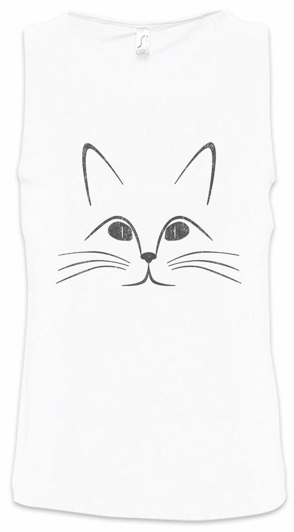 Tanktop Cat Face Ärmelloses T-Shirt Cats Katzen Katze Addicted Lover Kitty