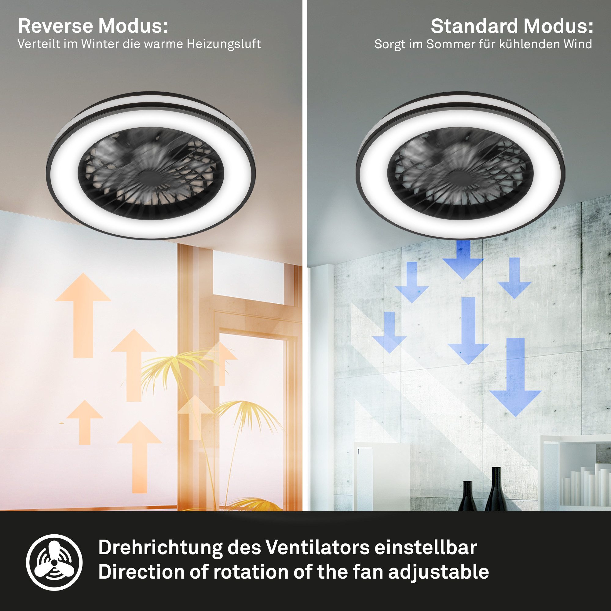 OTTO home Deckenleuchte CCT Deckenleuchte mit Ventilator Vivienna, CCT - üb günstig online kaufen